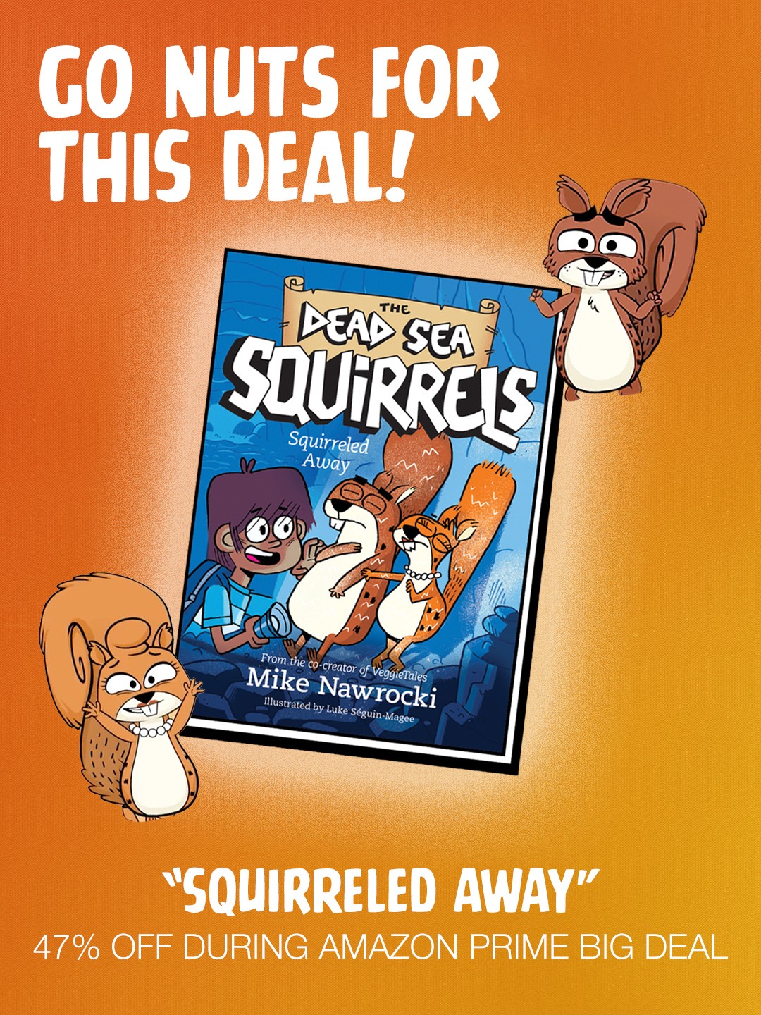 Looking for a fun new read for your kids? 👀🐿️
Squirreled Away, the book that started the Dead Sea Squirrels adventure, is 47% off October 6–7 during Amazon’s Prime Big Deal Days!
AND The Dead Sea Squirrels Books 7–12 Kindle Box Set is also on sale for $12.99!