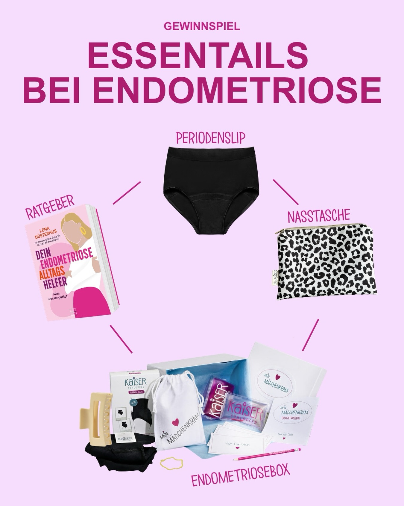 GEWINNSPIEL | Heute ist Tag der Endometriose. 🎗️✨ Und weil ich jeden Tag über Endometriose aufkläre und für mich deshalb jeden Tag, Tag der Endometriose ist, darf ich heute gemeinsam mit @warme_tage und @__anni__way__ 3 XXL-Pakete im Gesamtwert von fast 200 € pro Paket verlosen! 🥹💫
Was steckt in einem XXL-Paket?
✨ Die Endometriose Box von @warme_tage inklusive RundumWarm Slip & Periodenslip
✨ Eine Nasstasche Leo von @__anni__way__
✨ Mein Buch „Dein Endometriose-Alltagshelfer“
Also alles, was den Endometriose-Alltag ein kleines bisschen leichter, wärmer und unterstützender machen kann. 🫶🏻🎗️
Und das Beste: 3 von euch können ein komplettes XXL-Paket gewinnen! 💫
🎗️ So macht ihr mit:
✨ Folgt @warme_tage, @__anni__way__ & @endomood_
✨ Liked diesen Beitrag
✨ Kommentiert: Was wünscht du dir für die Zukunft im Umgang mit Endometriose? 💛
🍀 Extralos: Teilt das Gewinnspiel in eurer Story und markiert uns, damit wir es sehen können!
Und schon seid ihr im Lostopf. 🥹✨
Ich wünsche euch ganz viel Glück! 🥹✨🎗️