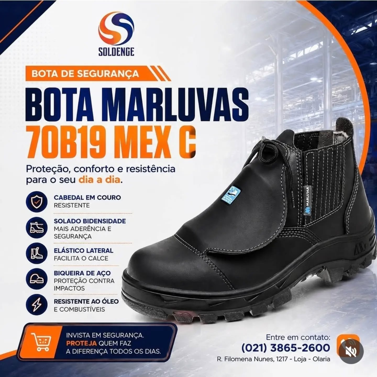 🥾 Mais aderência para quem não pode escorregar na segurança.
A Bota Profissional Antiderrapante Ref. BB85 é uma opção pensada para rotinas que exigem praticidade, proteção e maior segurança ao caminhar, especialmente em ambientes onde o piso pode apresentar umidade.
✅ Solado Super Grip para maior aderência
✅ Antiderrapante SRC
✅ Fácil higienização
✅ Indicada para áreas úmidas
✅ CA nº 37.390
Um bom calçado profissional faz diferença em cada passo da jornada. Escolher o modelo adequado ao ambiente e à atividade ajuda a trabalhar com mais confiança e segurança.
📲 Quer consultar preço e disponibilidade? Fale com a Soldenge e solicite sua cotação.
#Soldenge #BotaDeSegurança #SegurançaDoTrabalho