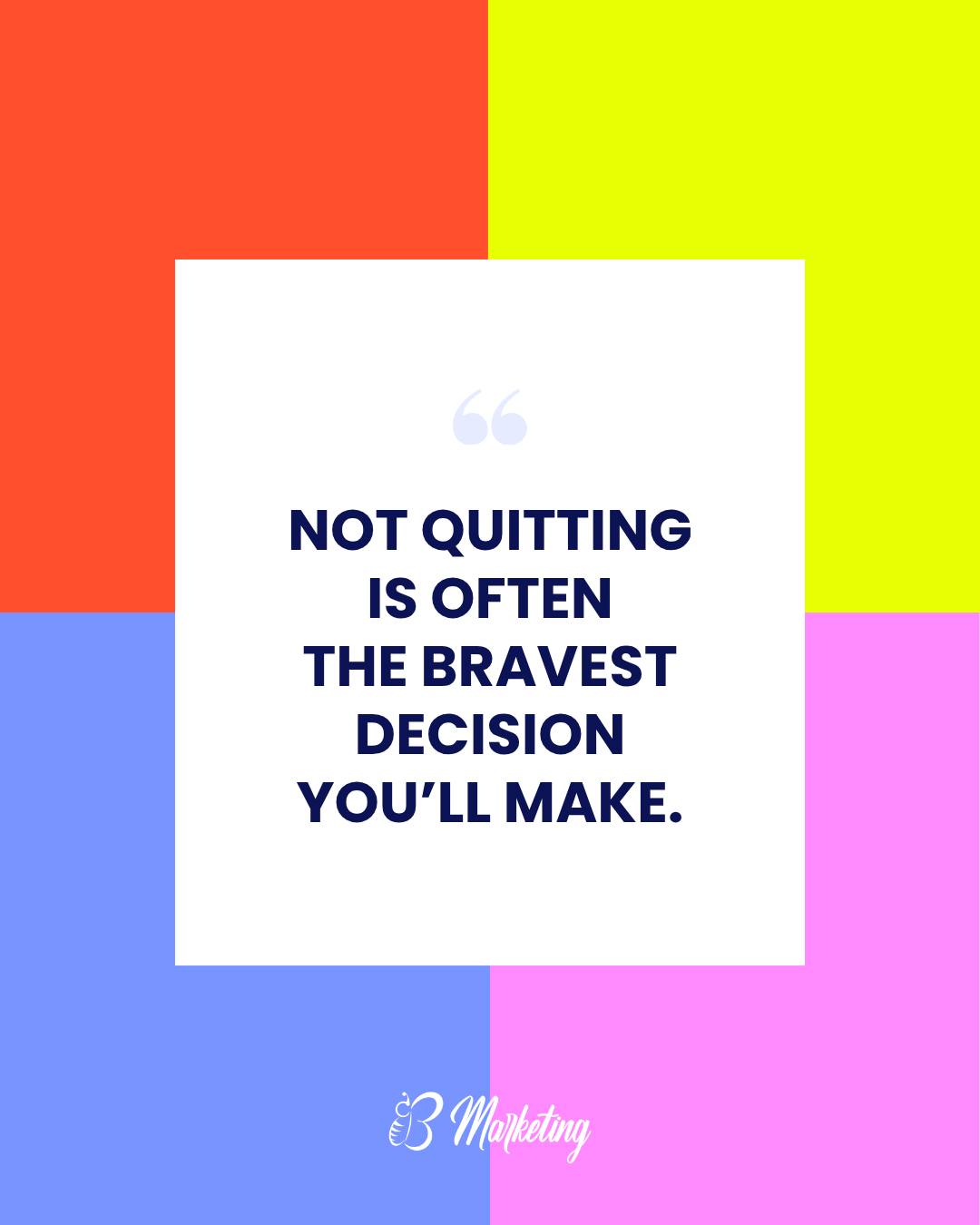 "Not quitting is often the bravest decision you'll make." ๐
We love to celebrate the big, loud kinds of brave. The launch. The leap. The bold announcement.
But there's a quieter brave that nobody claps for: deciding to keep going.
Showing up to work on the dream when the excitement wore off months ago. Sending one more follow-up. Opening the laptop on the morning after a hard no. Choosing to believe in the thing you built, again, on a day when belief feels expensive.
Nobody posts about those moments. There's no confetti for "I didn't give up today." But that decision, made over and over in ordinary moments, is what every success story is actually made of.
So if today was one of those days where you quietly chose to continue, that counts. That's courage. We see you. ๐ฉท And a gentle reminder: brave doesn't mean alone. Rest when you need it, ask for help when you need it, and keep going at a pace you can live with. You were made to do this.
#BMarketing #SmallBusiness #Entrepreneur #SmallBusinessOwner #Leadership