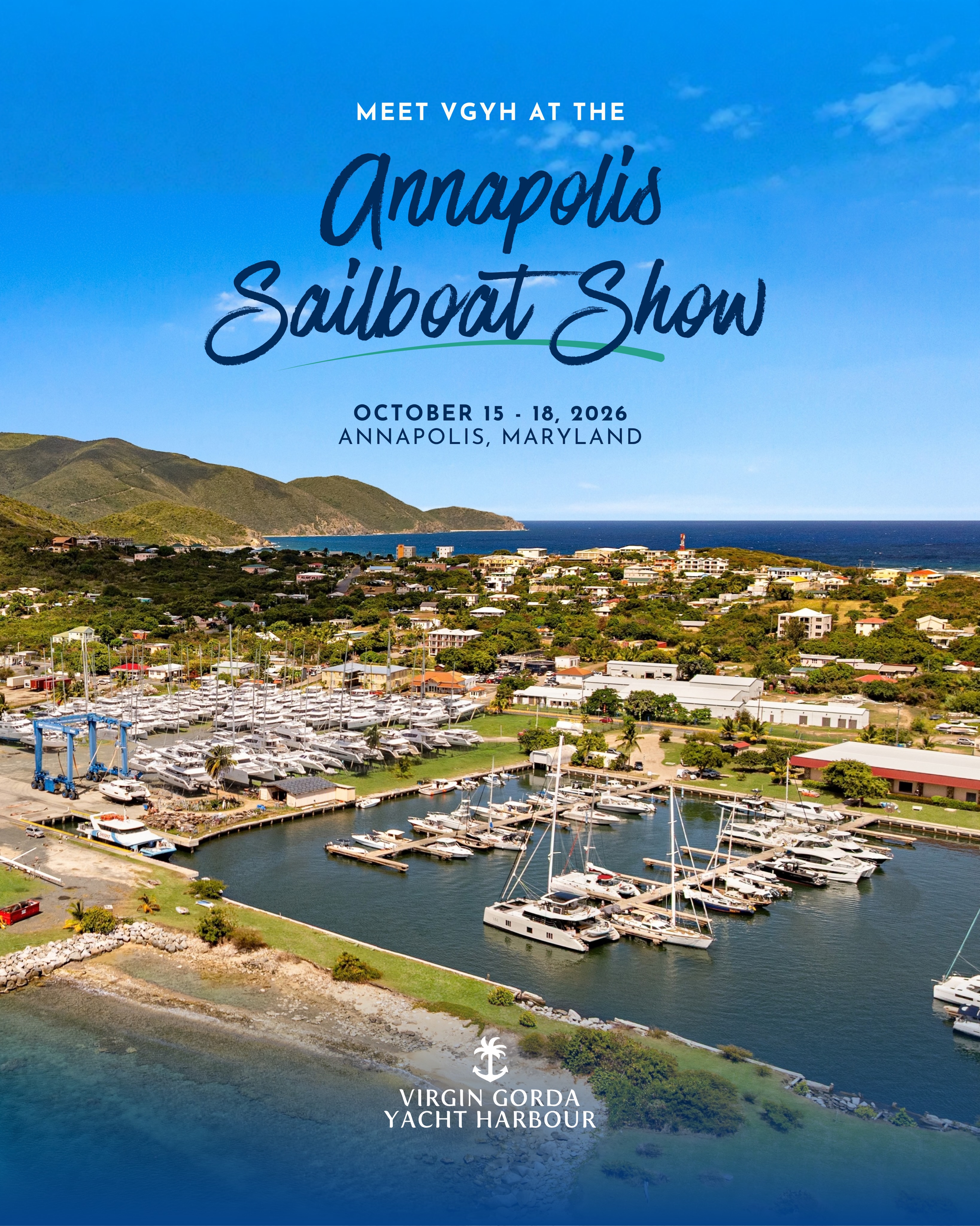 VGYH will be joining the BVI Tourist Board at the Annapolis Sailboat Show, October 15–18, 2026. Come meet the team, discover what’s waiting for you in Virgin Gorda, and start planning your next BVI sailing adventure. 🛥️⚓️
#annapolis #boatshow #vgyh #marina