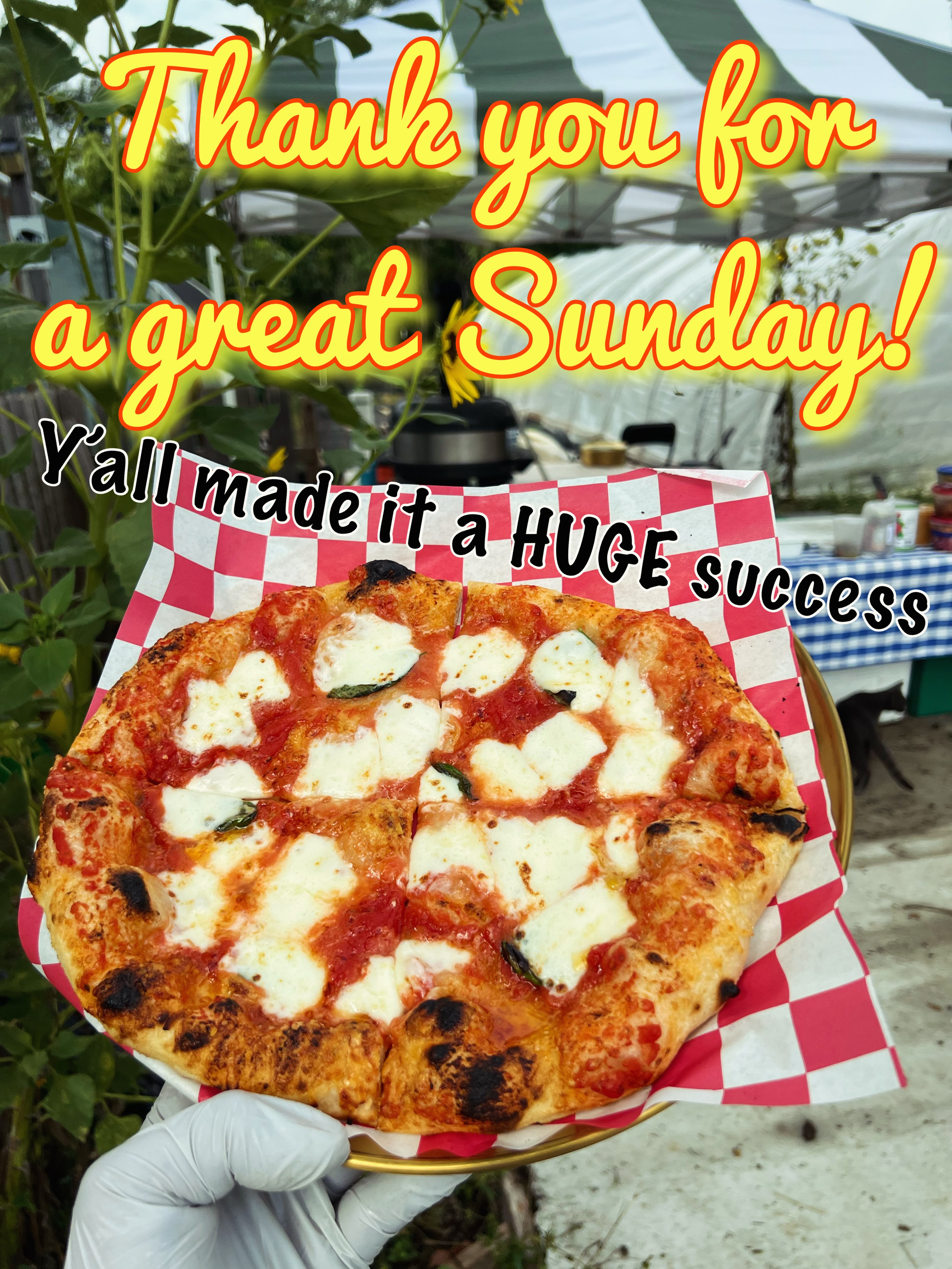 Thank you to everyone who came out and shared our pizza event this past Sunday! I can’t believe the level of generosity and support that y’all sent our way. We’ll be back at it this Thursday night (this time with a second person helping in the kitchen for blazing fast pizzas). Stay tuned - recipes currently in the works, TBA later today!