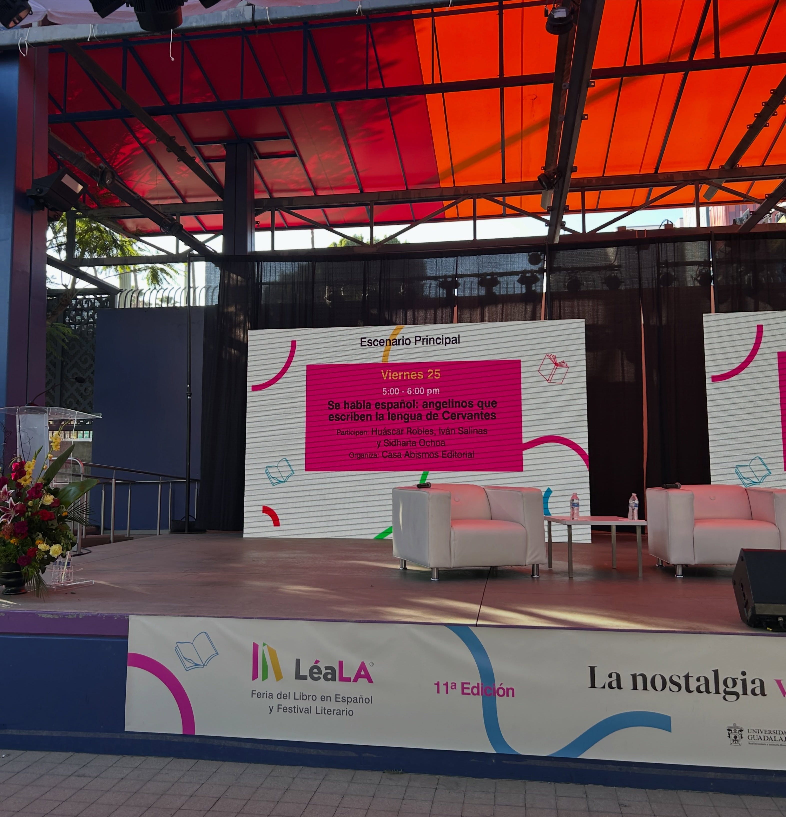 Se habla español: angelinos que escriben la lengua de Cervantes con Huascar Robles, Sidharta Ochoa e Iván Salinas. Uno de los paneles de @festival_literario_leala ❤️