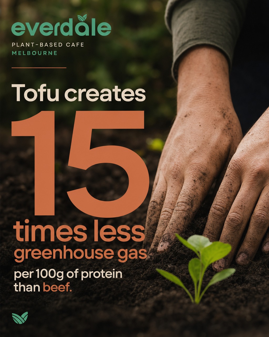 Small choices can grow into something beautiful for our planet. Tofu creates 15 times less greenhouse gas per 100g of protein than beef. Come taste the goodness with us! 🌱💚
Source: Our World in Data, 2018
#Everdale #PlantBased #Springvale #VeganMelbourne #EatKind #PlantBasedFuture #MelbourneVegan
📍1a/830-850 Princes Hwy, Springvale, VIC 3171
🕒Mon: 11:30 AM–3 PM, 5–8.30 PM
🕒Tue: 11:30 AM–3 PM, 5–8.30 PM
🕒Wed: 11:30 AM–3 PM, 5–8.30 PM
🕒Thurs: 11:30 AM–3 PM, 5–8.30 PM
đź•’Friday: CLOSED
đź•’Saturday: CLOSED
🕒Sunday: 11:30 AM–3 PM, 5–8.30 PM