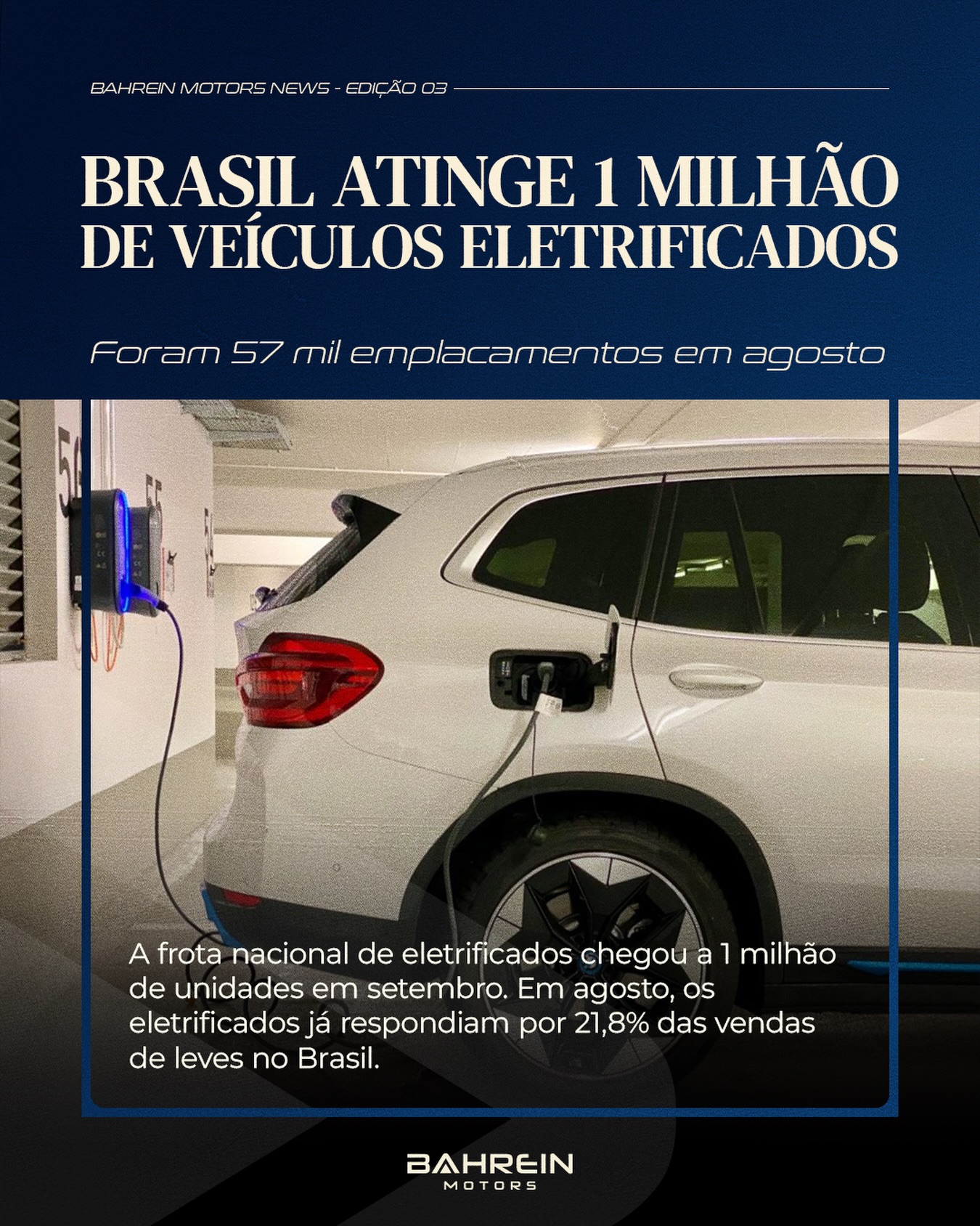 Os veículos eletrificados seguem ganhando espaço no mercado brasileiro.
Em agosto, foram registrados 57.386 emplacamentos de veículos leves eletrificados, alta de 184% em relação ao mesmo mês de 2025. Com isso, o segmento alcançou 21,8% de participação nas vendas de veículos leves no país.
No acumulado de janeiro a agosto, foram 328.477 unidades emplacadas, crescimento de 160,5% sobre o mesmo período do ano anterior.
O avanço também levou o Brasil a outro marco: em setembro, a frota nacional atingiu 1 milhão de veículos leves eletrificados em circulação, considerando modelos 100% elétricos, híbridos plug-in e híbridos convencionais com tração elétrica.
#BahreinMotors #Eletrificados #MobilidadeEletrica #MercadoAutomotivo #CarrosEletricos