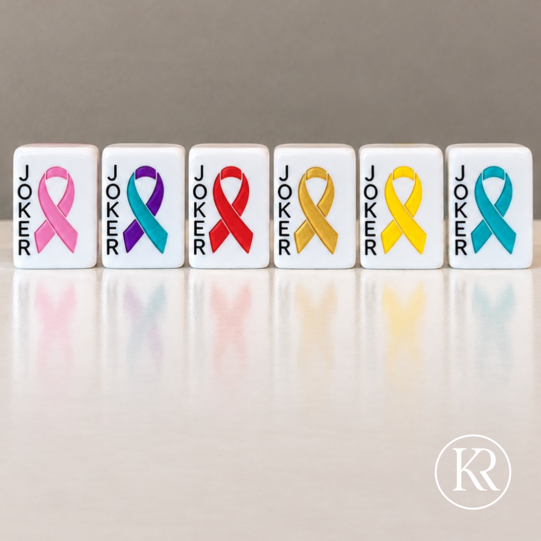 Celebrate the power of community and the art of resilience with Ribbon Mahj. These tiles are more than just a game; they are a tribute to the human spirit. By selecting a cause for your custom Joker ribbons, you create a piece that is uniquely meaningful to you. Pre-order your set now! Together, we can turn every move into a symbol of hope. Link in bio. #RibbonMahj #Mahjong #ArtForGood #Mahj #CustomMahjong 🌟🌺💪🖌️✨💖