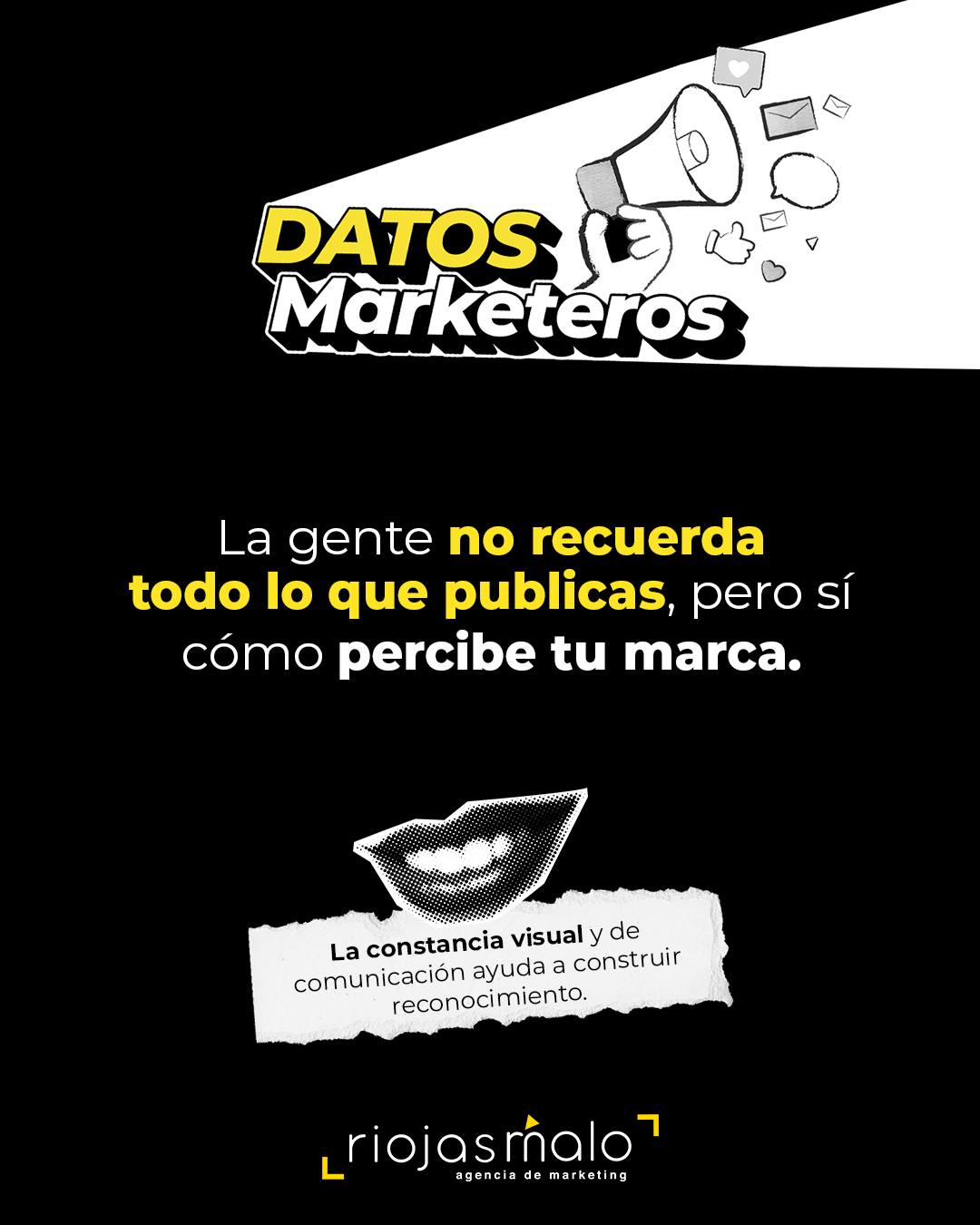 ¿Tu marca está comunicando o sólo está publicando? 👀
La diferencia está en tener una estrategia que mantenga una línea visual y de comunicación constante, porque cuando tu marca es consistente, empieza a ser reconocible.
En riojasmalo hacemos que las cosas pasen. ¡Contáctanos!