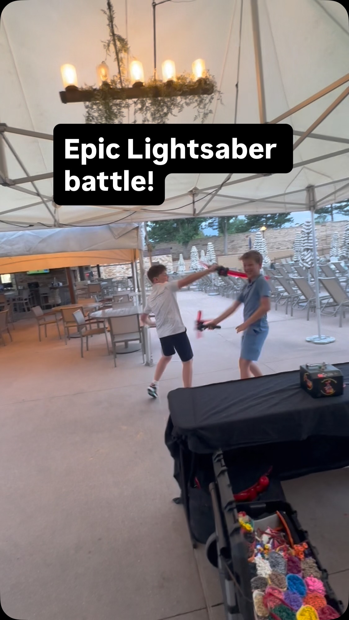 Check out this epic lightsaber battle! #starwars #balloons #balloonart #denverballoonguy