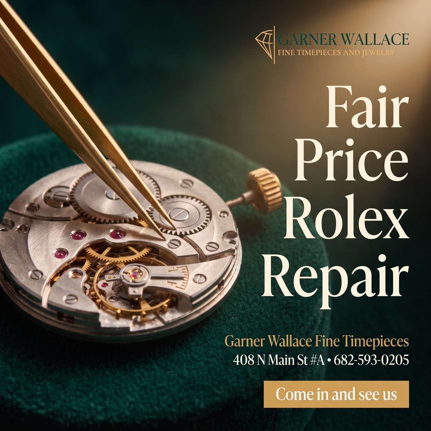 Precision is the heart of every Rolex. A mechanical movement contains hundreds of microscopic parts that rely on perfect tension and lubrication to keep accurate time. When repair costs vary, it often reflects the complexity of the movement and the specialized labor required to restore these intricate gears to factory standards. Proper maintenance not only preserves the value of your timepiece but ensures it functions flawlessly for generations. Trust your watch to those who appreciate its inner engineering. ⌚✨
Garner Wallace Fine Timepieces and Jewelry
408 N Main Street, Suite A, Keller, TX
682-593-0205
Walk-ins welcome.
#jewelrydesigner #personalizedjewelry #gemstonejewelry #naturalgemstones #vintagewatch 