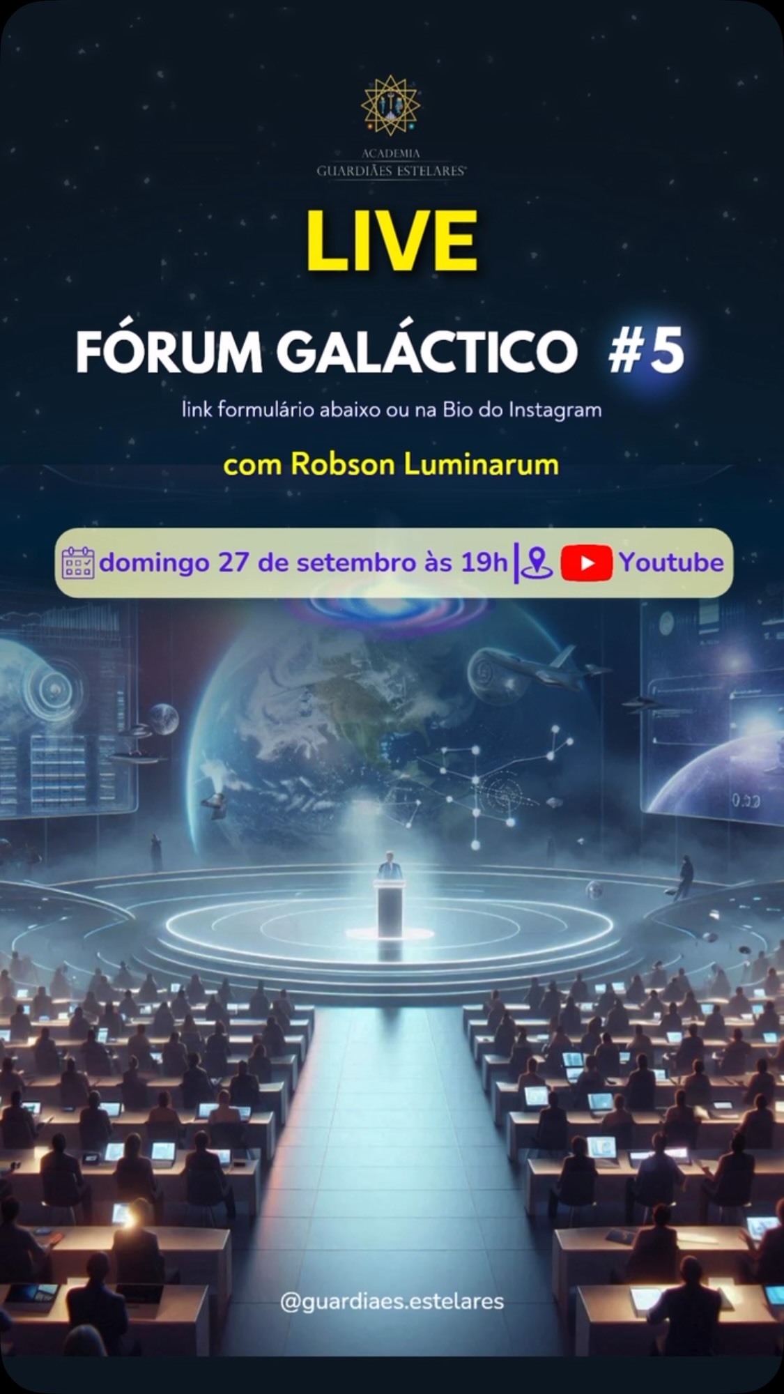 🪔FÓRUM GALÁCTICO‼️
O Fórum Galáctico é um espaço dedicado a responder ao vivo as perguntas, dúvidas e questionamentos das Sementes Estelares, Almas Peregrinas na Terra!
Aquela pergunta que você sempre quis fazer. Aquele questionamento que fica ecoando dentro de você e ninguém soube responder. Sobre os sonhos, sobre o corpo, sobre a consciência, sobre o que for. Se desperta sua necessidade de resposta, é para isso.
E muitas vezes a sua pergunta é também a pergunta de alguém que ainda não teve coragem de fazer.
Irei acolher o maior número possível no dia.
Deixe fluir. Escreva o que vier. Este é um espaço seguro para perguntar sem medo.
⏳27/09/2026 | Dali 8 da Lua 3 às 19h🇧🇷
Acesse o LINK NA BIO!
Bençãos!