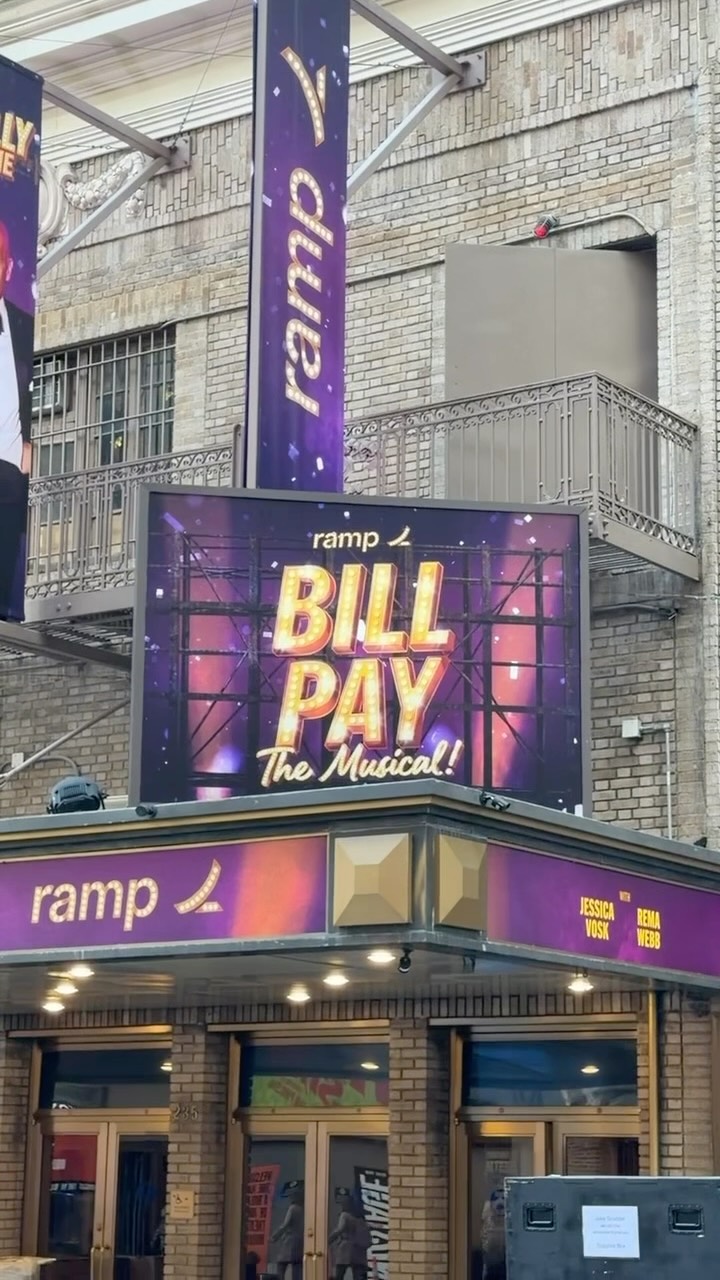 For one night only, Bill Pay the musical was on Broadway! Billy Porter, Jessica Vosk, and Billy Zane headlined this industrial musical at the Broadhurst Theatre on September 25th, thanks to the online bill paying platform Ramp. Were you lucky enough to be in the audience for this unique musical event? #MarqueeMonday