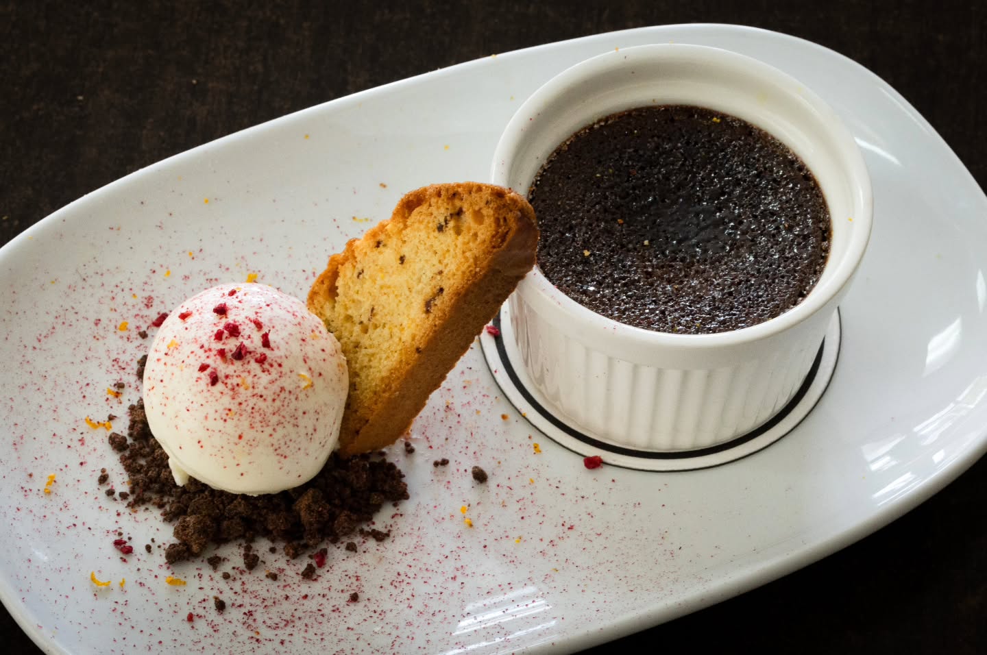 🍫 Whittaker's Bake Off for @choctoberfestporirua 2026
📍Sushil's Musclechef Café
🗓 1 - 18 October
🍮 Brûlée Noir (GF/DF/VG avail)
A rich, decadent @whittakersnz Dark Ghana chocolate crème brûlée, served with Whittaker's Gisborne orange and hazelnut housemade biscotti, Whittaker's berry forest chocolate soil, vanilla bean ice cream and @fresh.as freeze-dried raspberry 😋
Bring on the most delicious festival of the year, we look forward to serving you our chocolatey goodness 🫶🏼
#dessert #decadent #chocolate #whittakers #porirua