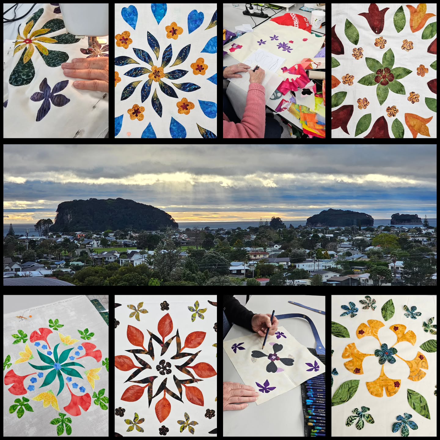 The weather was a little bleak but the warmth and creativity made up for it. Once again I had the privilege of teaching a mandala quilt workshop, this time with the Whangamata guild.
It takes a lot of courage to step outside one's comfort zone and I love seeing the shift from uncertainty and feeling scared to achieving a unique piece.
#textileartworkshop #artquilting #mandalaquilt #mixedmediatextileart #textileart