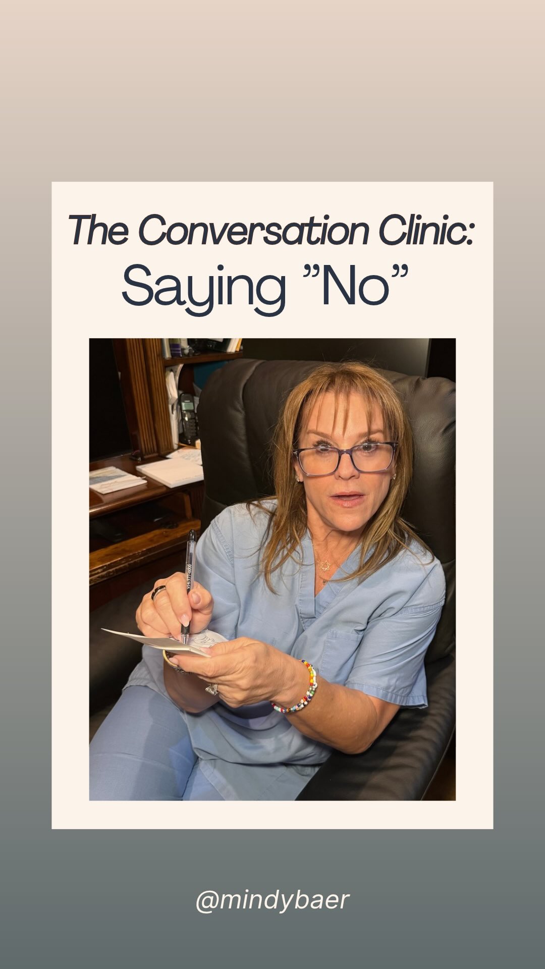 Turns out “I have trouble saying no” is basically a universal diagnosis in this office.
Good news: it’s treatable. Bad news: the cure isn’t confidence; it’s reps.
Because saying no in your head, perfectly, three hours later doesn’t count. Neither does “let me check my calendar and get back to you” (translation: no, delayed).
The prescription is practice. Saying the actual word, out loud, before the guilt talks you out of it.
Six-pack sessions available for chronic cases. Who’s overdue for this appointment?
#MindyBaer #VoiceCoaching #BeHeard #CommunicationSkills #SayWhatYouMean