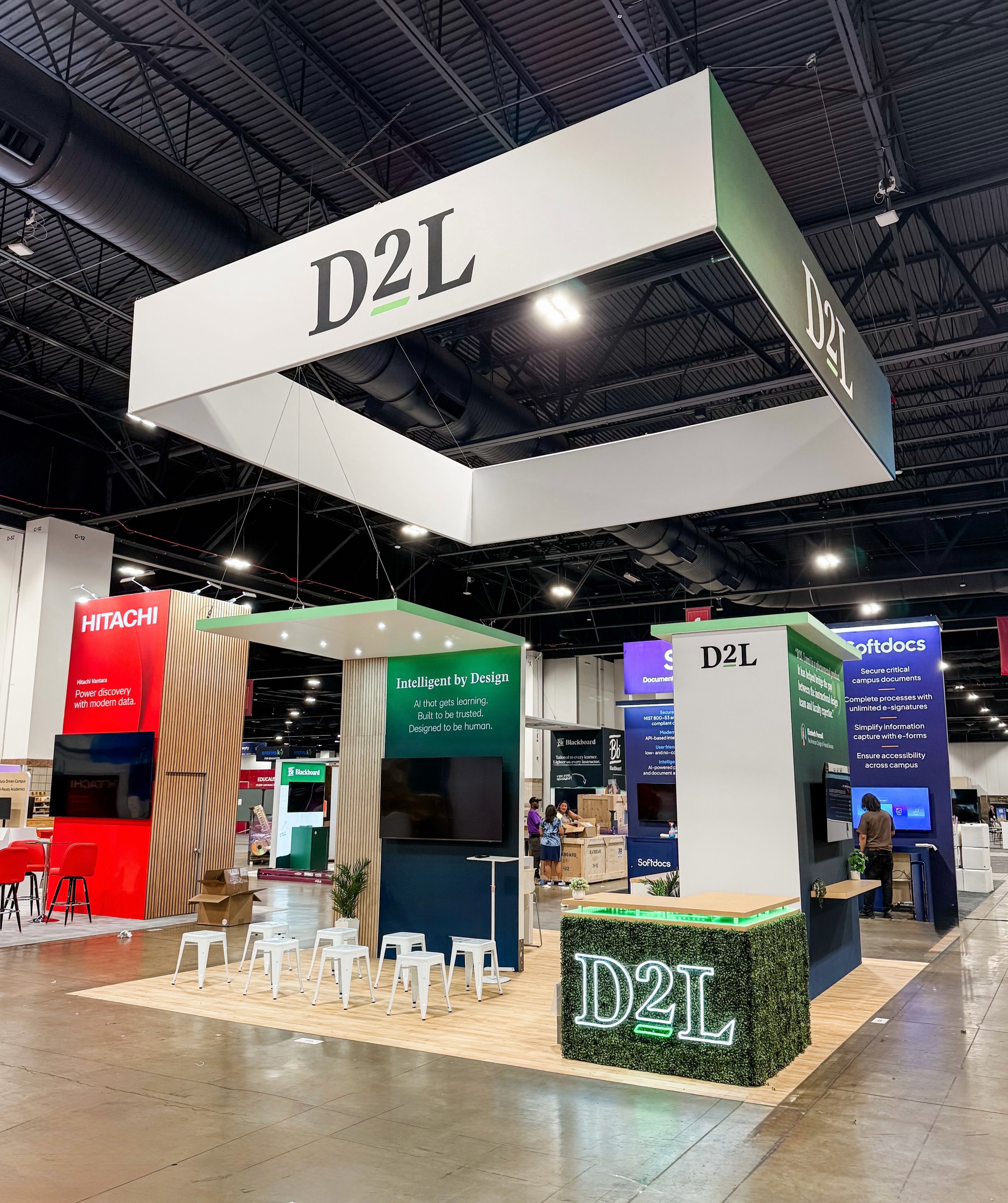 Wishing D2L a wonderful event at EDUCAUSE! 💚
We loved bringing this custom turnkey rental exhibit to life—from the bold overhead branding and integrated lighting to the natural wood details, greenery, and multiple spaces designed for demos, conversations, and connection.
Designed, produced, and managed by Boundless Trade Shows. ✨
#EDUCAUSE #TradeShowDesign #TurnkeyRentalExhibit #educause2026