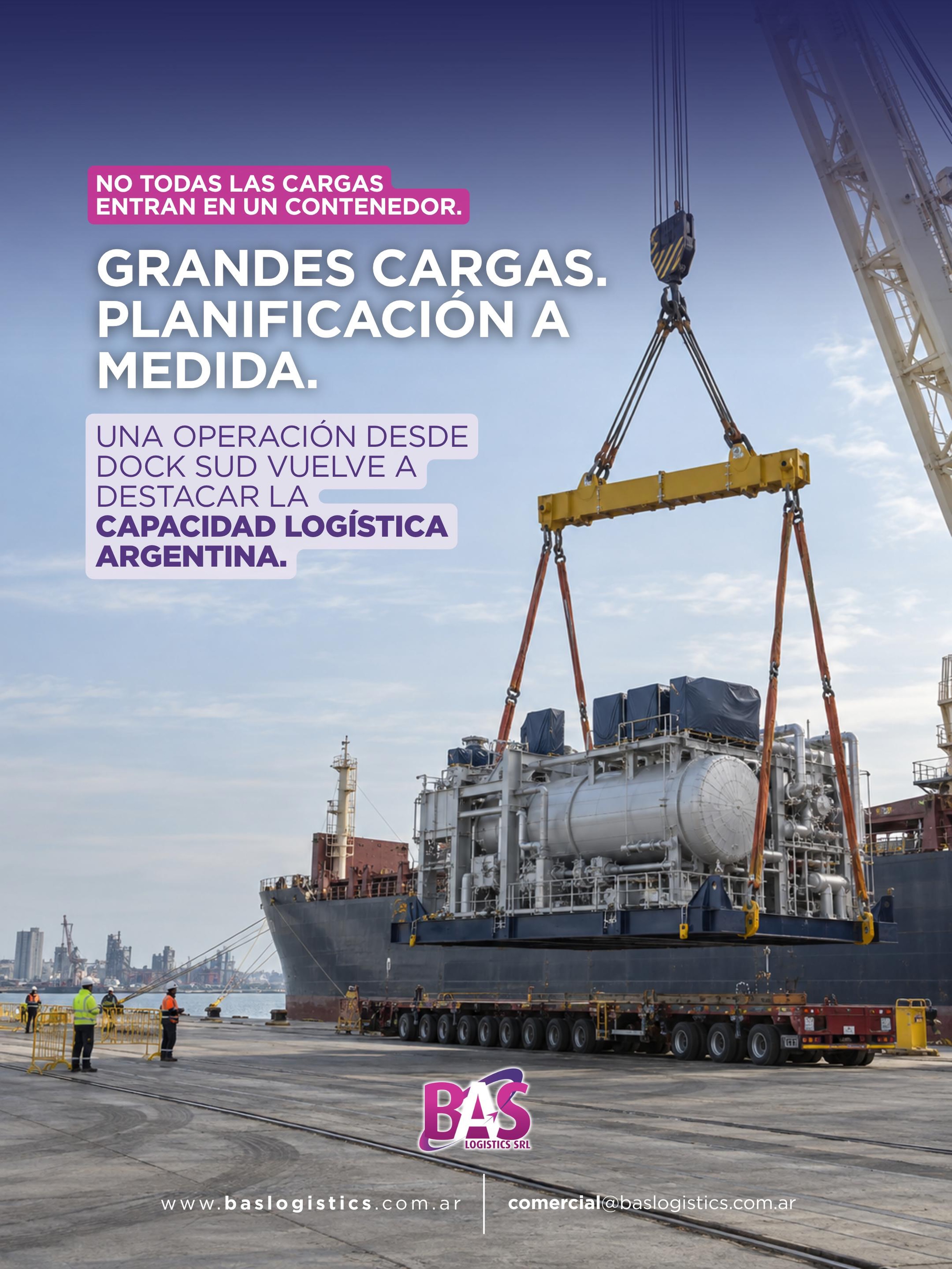 🚢 Hay cargas que requieren una planificación fuera de lo habitual.
Dock Sud fue escenario del embarque de una planta de perforación petrolera de 1.960 toneladas con destino a Nigeria.
Operaciones así muestran por qué dimensiones, pesos, maniobras y coordinación entre equipos deben pensarse en conjunto.
En BAS abordamos cada operación con una mirada integral, desde la planificación hasta el seguimiento.
📩 ¿Tenés maquinaria o una carga especial para trasladar? Conversemos sobre tu proyecto.
#BASLogistics #CargasDeProyecto #LogísticaInternacional #ComercioExterior