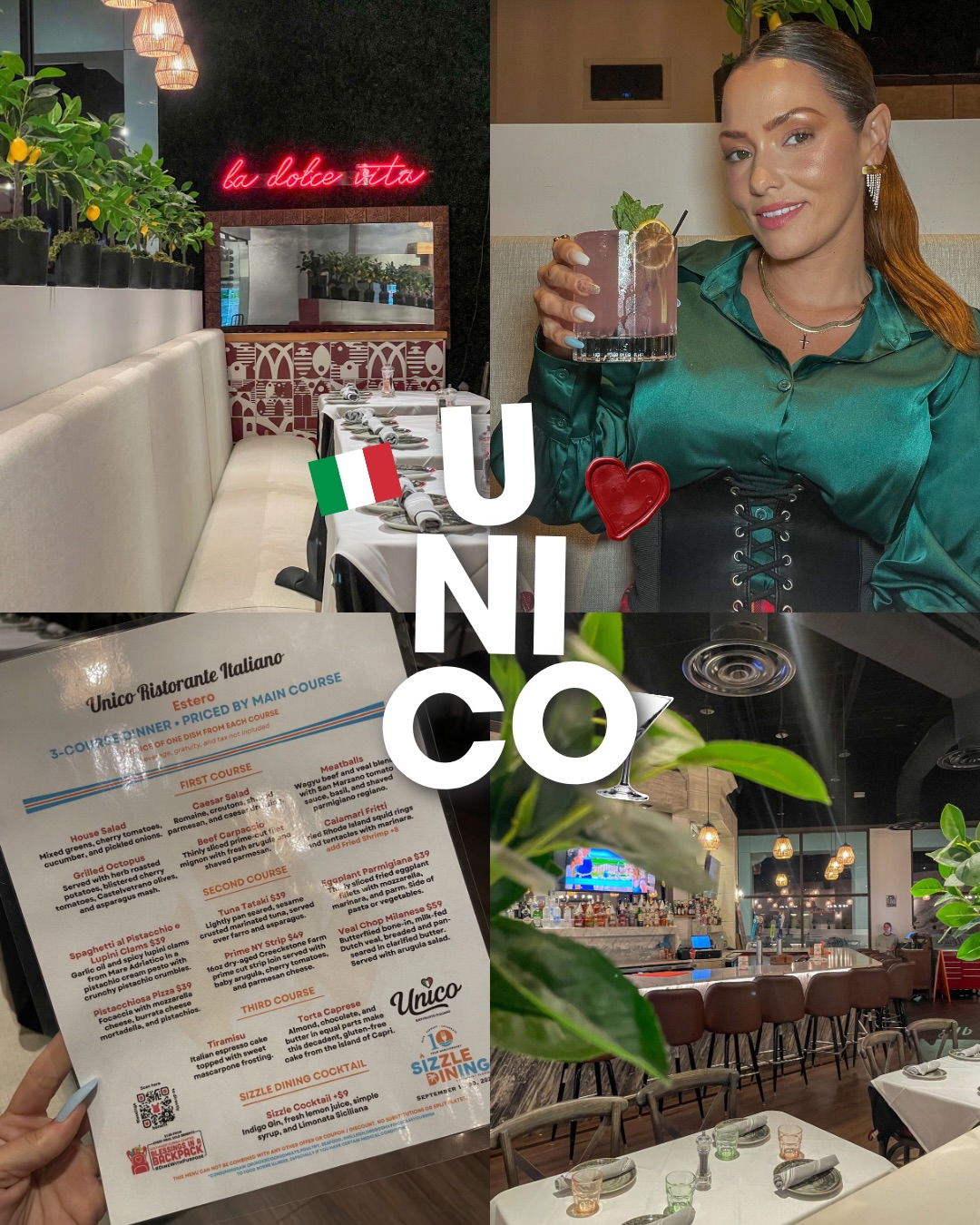 Only 3 days left to Sizzle Dining at Unico Ristorante Italiano 🇮🇹✨
Our three-course dinner included:
🍝 Meatballs + beef carpaccio
🥩 Veal chop Milanese + prime NY strip
🍰 Tiramisu + torta caprese
🍹 Sizzle Cocktail
The Sizzle Dining menu is $39, $49 or $59, depending on your entrée. The specialty cocktail is an additional $9, and $1 from every meal benefits Blessings in a Backpack SWFL.
📍 19810 Village Center Drive, Suite 145/A, Fort Myers
🕐 Sunday–Thursday: 12–9 p.m.
🕐 Friday–Saturday: 12–10 p.m.
📅 Sizzle Dining ends September 30
Which dish would you order first? Save this for your next Fort Myers dinner!
#SizzleDining #FortMyersRestaurants #UnicoRistorante #SouthwestFlorida @unicoestero @sizzledining