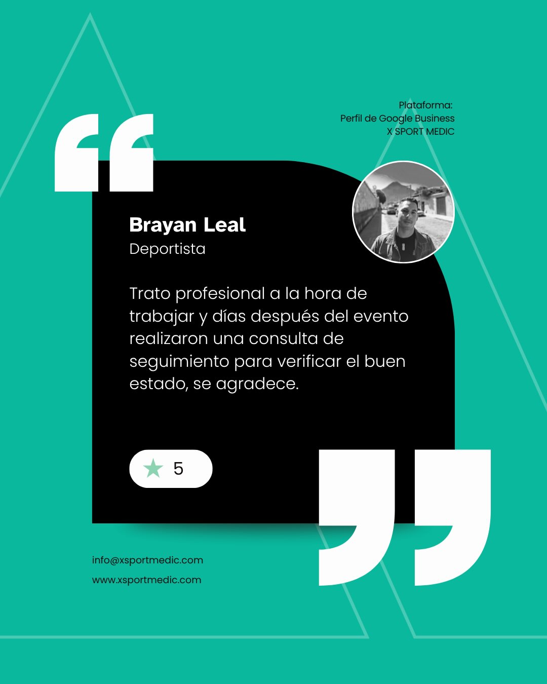 💙 Las experiencias hablan.
Cada testimonio nos recuerda por qué hacemos lo que hacemos: acompañar, cuidar y brindar seguridad en cada evento, producción y experiencia.
Gracias a quienes han confiado en X SPORT MEDIC y se han tomado el tiempo de compartir su experiencia con nosotros. 🙌🏼
Ahora queremos conocer la tuya. 👇🏼
¿Has trabajado o compartido algún evento con nuestro equipo? Déjanos tu testimonio y cuéntanos cómo fue tu experiencia.
📲 Puedes hacerlo a través del enlace en nuestra biografía.
Tu opinión nos ayuda a seguir creciendo y a continuar llevando salud y seguridad a cada lugar donde estamos. 💙
www.xsportmedic.com
#XSportMedic #Testimonios #DirecciónMédica #SaludYSeguridad #ExperienciasQueInspiran
