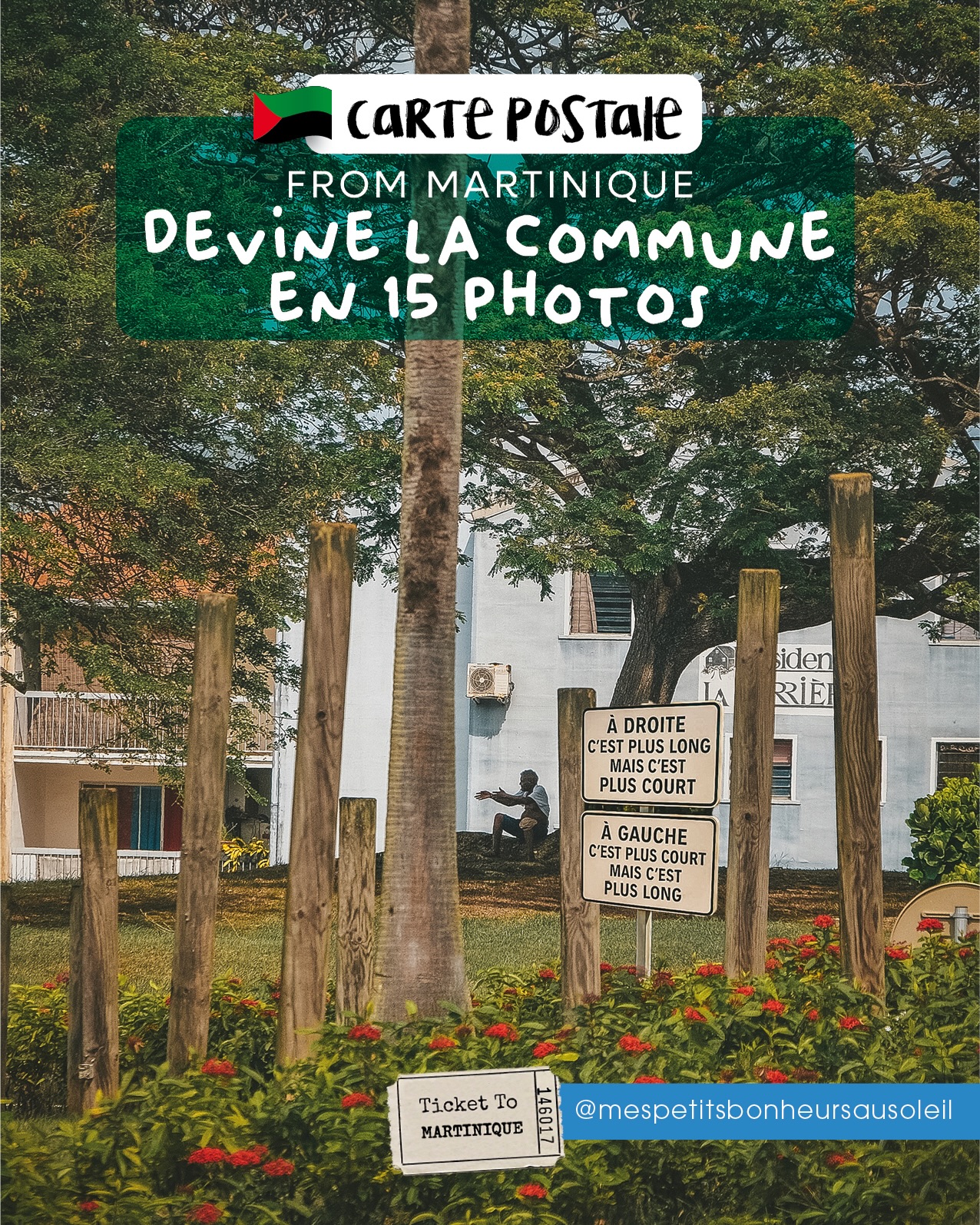 Devine cette commune en 15 photos et surtout avant les derniers slides !
#jeucommunemartinique
⚠️ Attention, petit indice : Parfois les courants d’eau vive ont le goût de la mer…
.
Montre que tu connais bien la Martinique 🇲🇶 et dis en commentaire à partir de laquelle tu as trouvé 🥳
.
Alors, d’après toi, cette carte postale FROM MARTINIQUE 🇲🇶 t’as emmenée où cette fois-ci ?
.
.
.
#martinique #ousuisje #martiniquetourisme #gomartinique