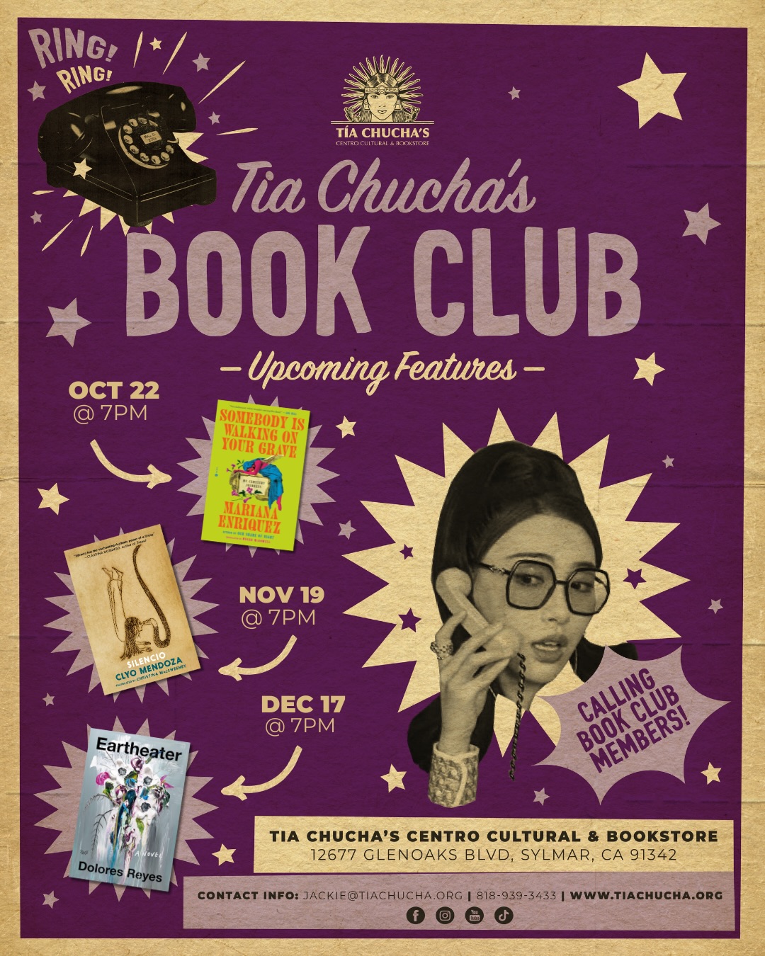 Ready for the final season of Book Club?! Join us for our last three book club meetings of the year. These books are available at our bookstore. We’re open today from 2pm-9pm but you can also shop online at www.tiachucha.org
No registration necessary, just drop in and join the conversation.
#bookclub #sanfernandovalley #818 #bookstore #losangeles
