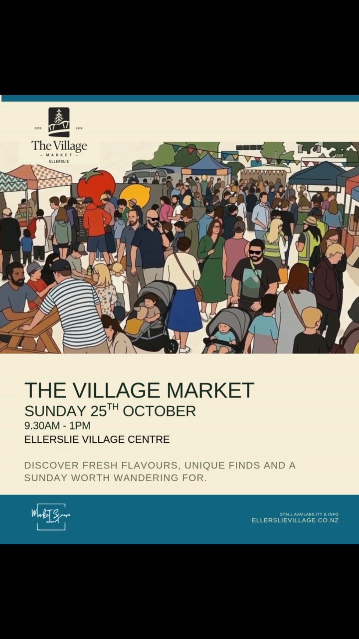 👀 Ellerslie, you’re getting a market.
The Village Market launches Sunday 25 October in the heart of Ellerslie Village. Fresh flavours, unique finds and a Sunday worth wandering for.
📍 Ellerslie Village Centre
🗓 Sunday 25 October
⏰ 9.30am to 1pm
Save this so you don’t miss it, and tag the friend you’re bringing for coffee and a wander ☕️
#ellerslie #secretellerslie #whatsonauckland #aucklandmarkets #aucklandevents