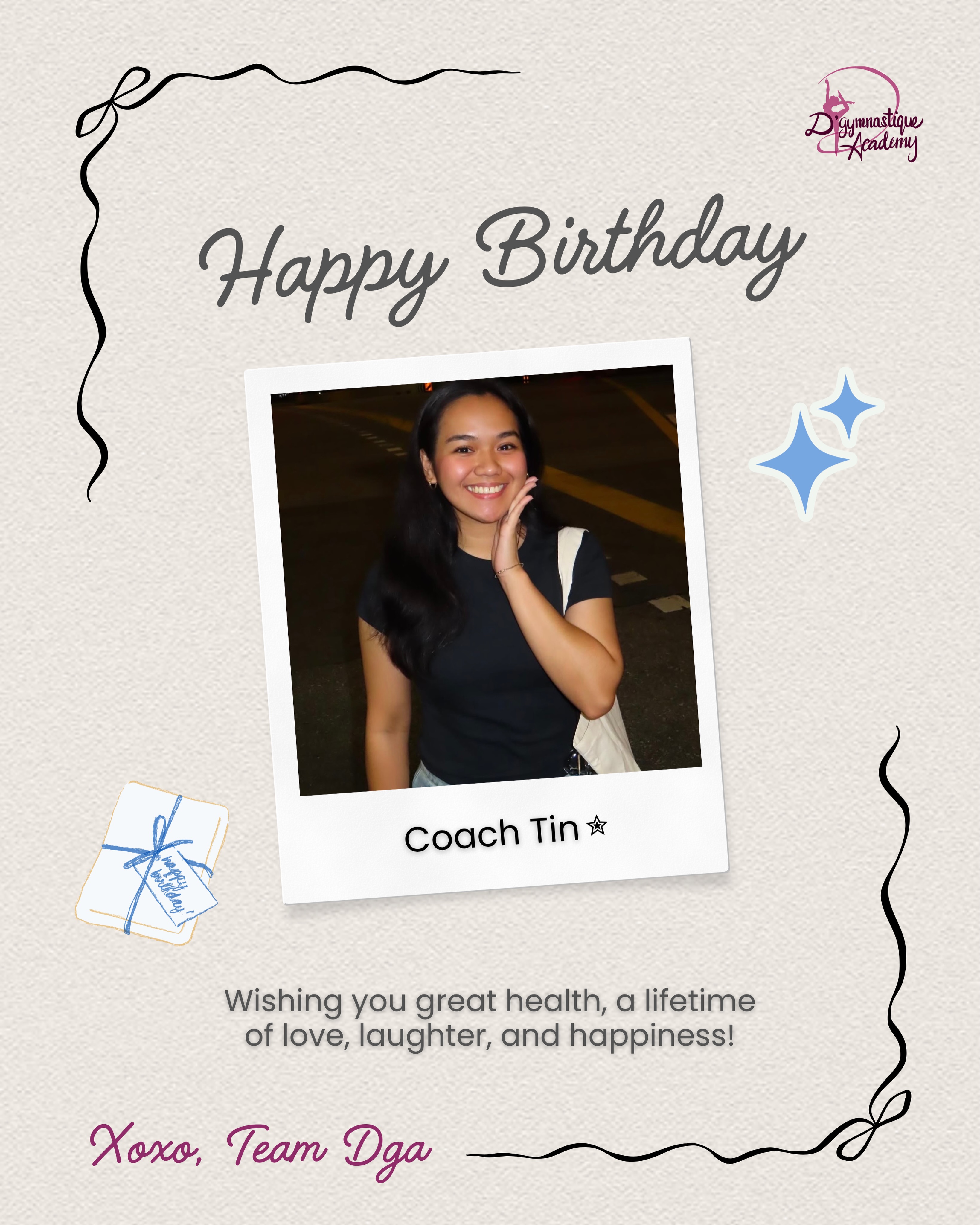 Today, we would like to wish Coach Tin a very happy blessed birthday!๐๐ซถ
Thank you for always being one of the kindest and gentlest coaches to our gymnasts. Your patience, care, and dedication never go unnoticed, and we truly appreciate all the hard and heart work you put into everything you do!๐
Wishing you all the love & happiness you deserve!
Xoxo, Team DGA!๐ฉท