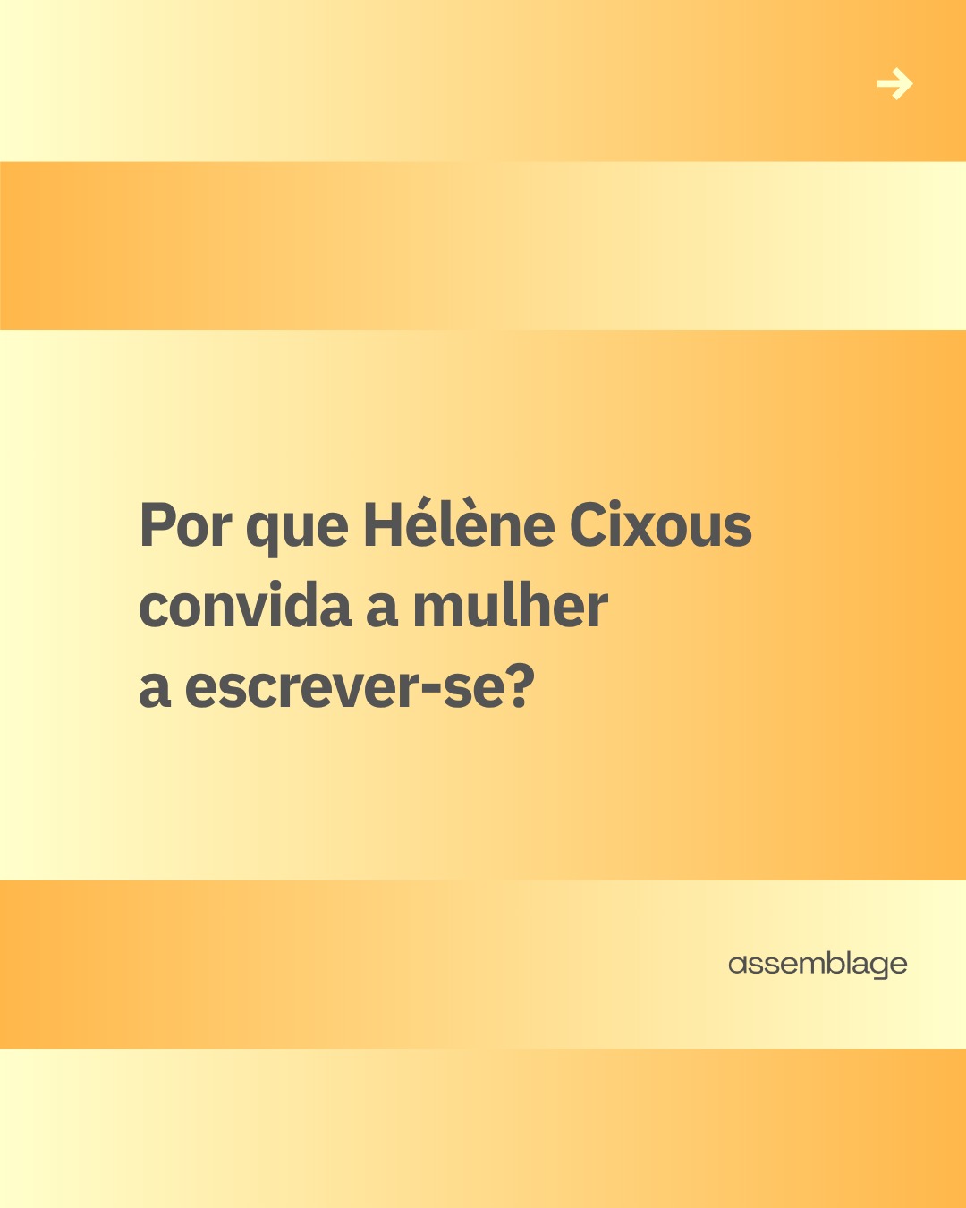No dia 30/09 (quarta-feira), às 20h, o encontro “Feminismos” propõe uma aproximação com a escrita de Cixous, compreendendo a escrita feminina não como uma essência ou como uma questão de gênero, mas como uma forma de entrelaçar corpo, voz e palavras.
Com Rinalda Duarte, psicanalista, psicóloga, doutora em Estética e História da Arte pela USP/SP, mestre em Psicologia Clínica pela PUC/SP e pesquisadora das articulações entre psicanálise, feminino e arte.
Conheça o curso no link da bio.
Participe!
#Psicanálise #HélèneCixous #Feminismos #EscritaFeminina #Psicanálise