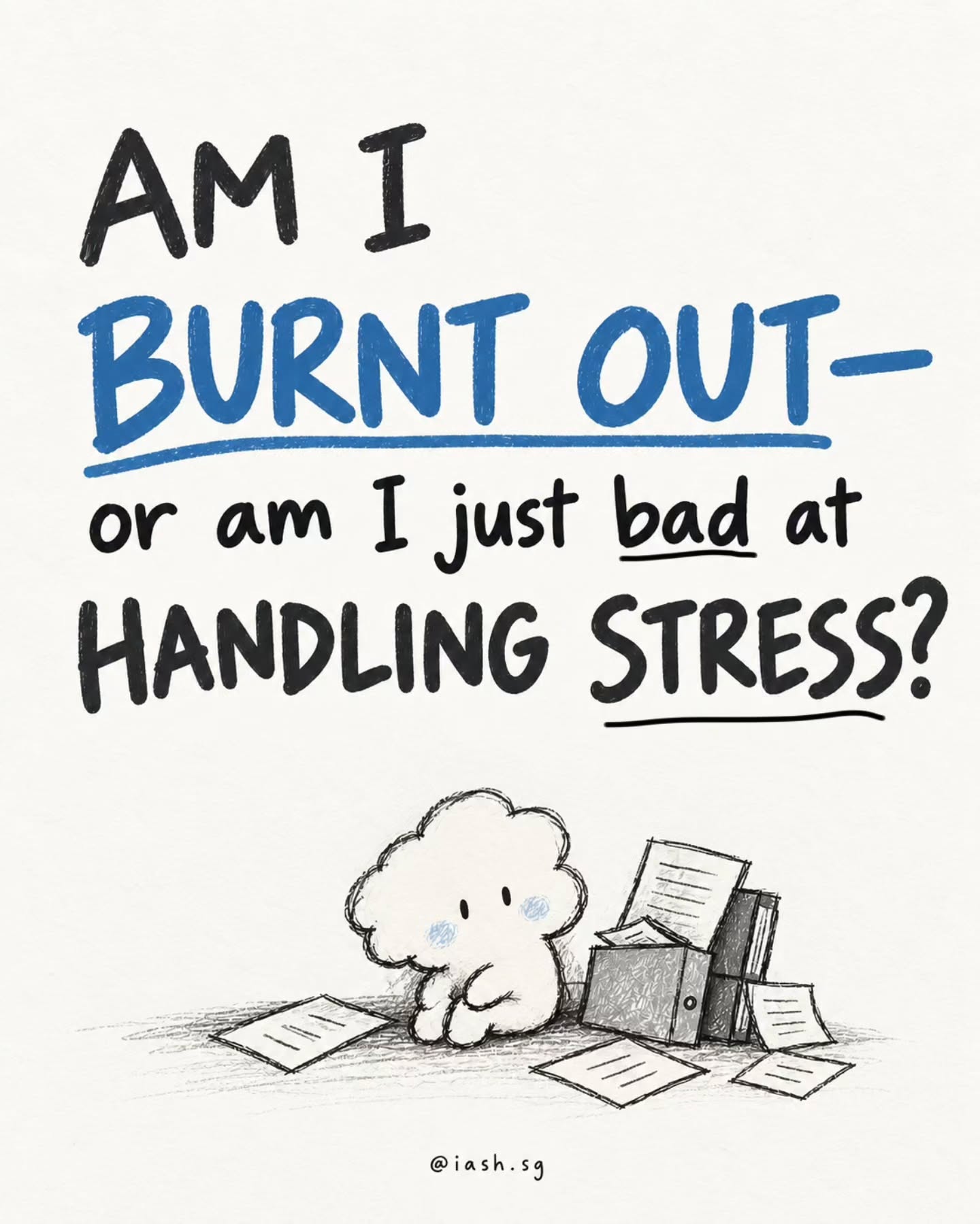 Sometimes people come to us asking:
“Am I burnt out?”
“Am I just weak?”
“Am I not mentally strong enough?”
And I think that is such a harsh question to ask yourself.
Because if you’ve already pushed yourself to the point of burnout, maybe the question isn’t whether you should have been stronger.
Maybe you’ve already been asking too much of yourself for too long.
Work is work. There has to be more to life than constantly proving how much you can take.
And there’s another question worth asking:
Is it really you?
Or is it the place you’re working in?
---
Because burnout doesn’t always happen because you didn’t try hard enough, persevere enough, or manage yourself well enough.
Sometimes it’s the workload. Sometimes it’s the culture. Sometimes it’s the people around you.
And sometimes you spend so much time trying to fit into a workplace that you slowly start becoming someone you’re not.
If you ask me, one of the biggest recipes for burnout is being somewhere that constantly takes from you while making you feel like you still aren’t enough.
Especially a workplace that doesn’t value you.
So if that's you wondering this right now?
Reach out okay?
We'll figure this out together :)
Team iash.sg
#burnout #workplaceburnout #mentalhealth #mentalhealthawareness #workstress