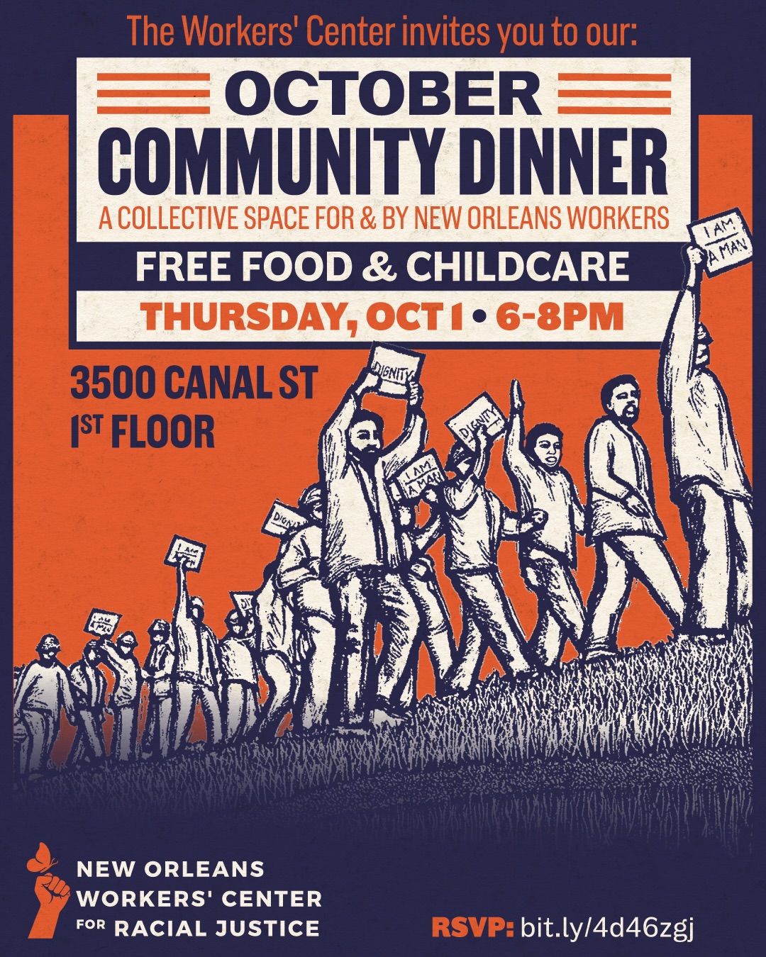 We’re still riding the high from the Warrant Clinic! 🎉
This Thursday we’re getting together again for our monthly Community Meeting!
We can’t wait to see familiar faces and meet new ones as we debrief the Warrant Clinic and talk about what economic justice looks like in New Orleans.
Dinner’s on us, and free childcare is available for anyone who needs it.
Bring your questions and a friend or coworker. See you Thursday!
———————————————————————————————
¡Todavía estamos celebrando el éxito de la Clínica de Órdenes Judiciales! 🎉
¡Este jueves nos volvemos a reunir para nuestra Reunión Comunitaria mensual!
Estamos muy contentos de volver a ver a quienes ya conocemos y de conocer nuevas caras mientras hablamos sobre cómo nos fue en la Clínica y conversamos sobre la justicia económica en Nueva Orleans.
¡Como siempre, cena gratis y tendremos cuidado infantil para quienes lo necesiten!
Trae tus preguntas y a un amig@ o compañer@ de trabajo.
¡Nos vemos el jueves!