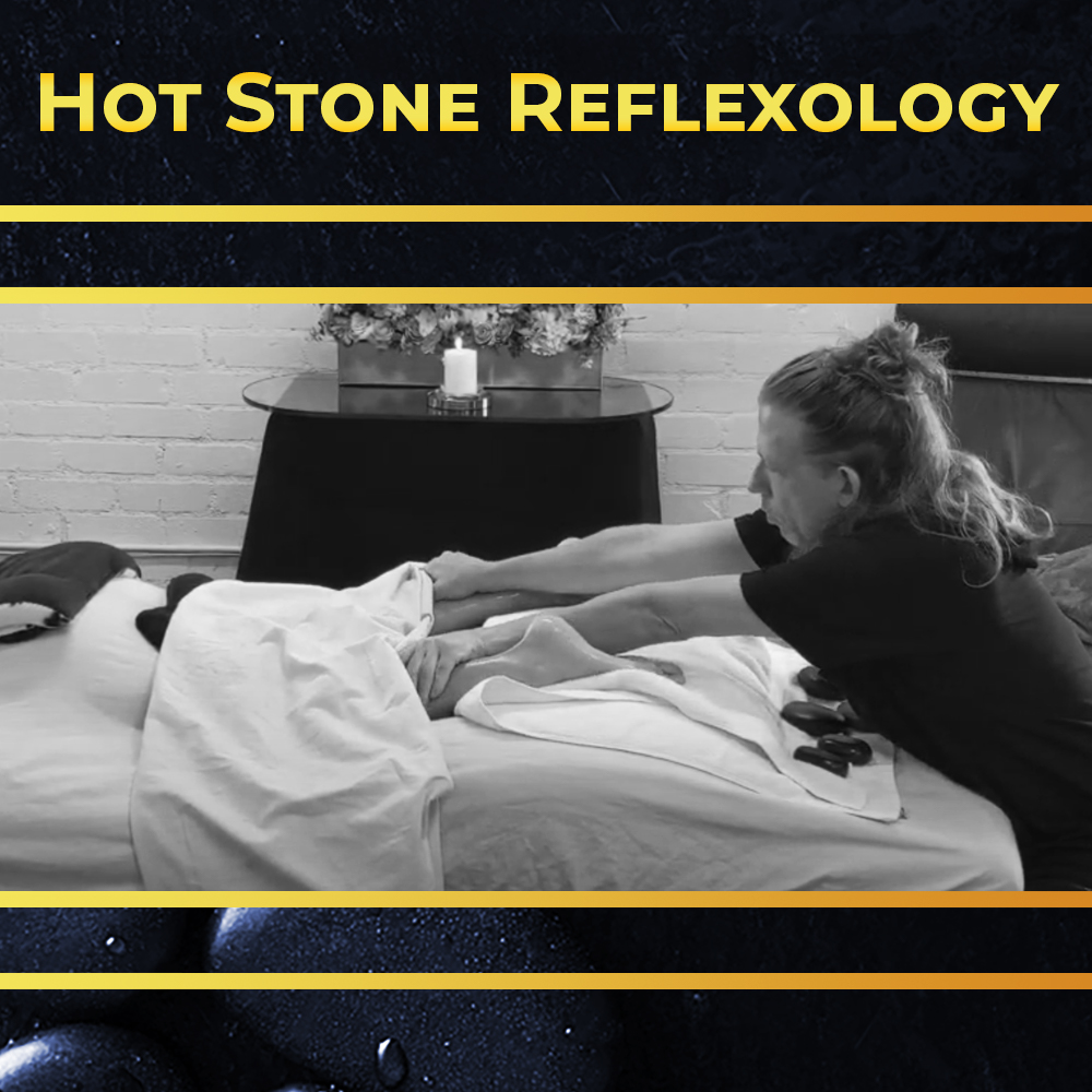 Hot Stone Reflexology: targeted reflex work for feet, hands, and ears, using hot stones and herbal heat packs for a warmer path to reset. Book the Hot Stone Reflexology session with us today. #HotStoneTherapy #HerbalHeat #Reflexology #Wellness #HolisticHealing #BodyMindBalance #PainRelief #NaturalWellness
