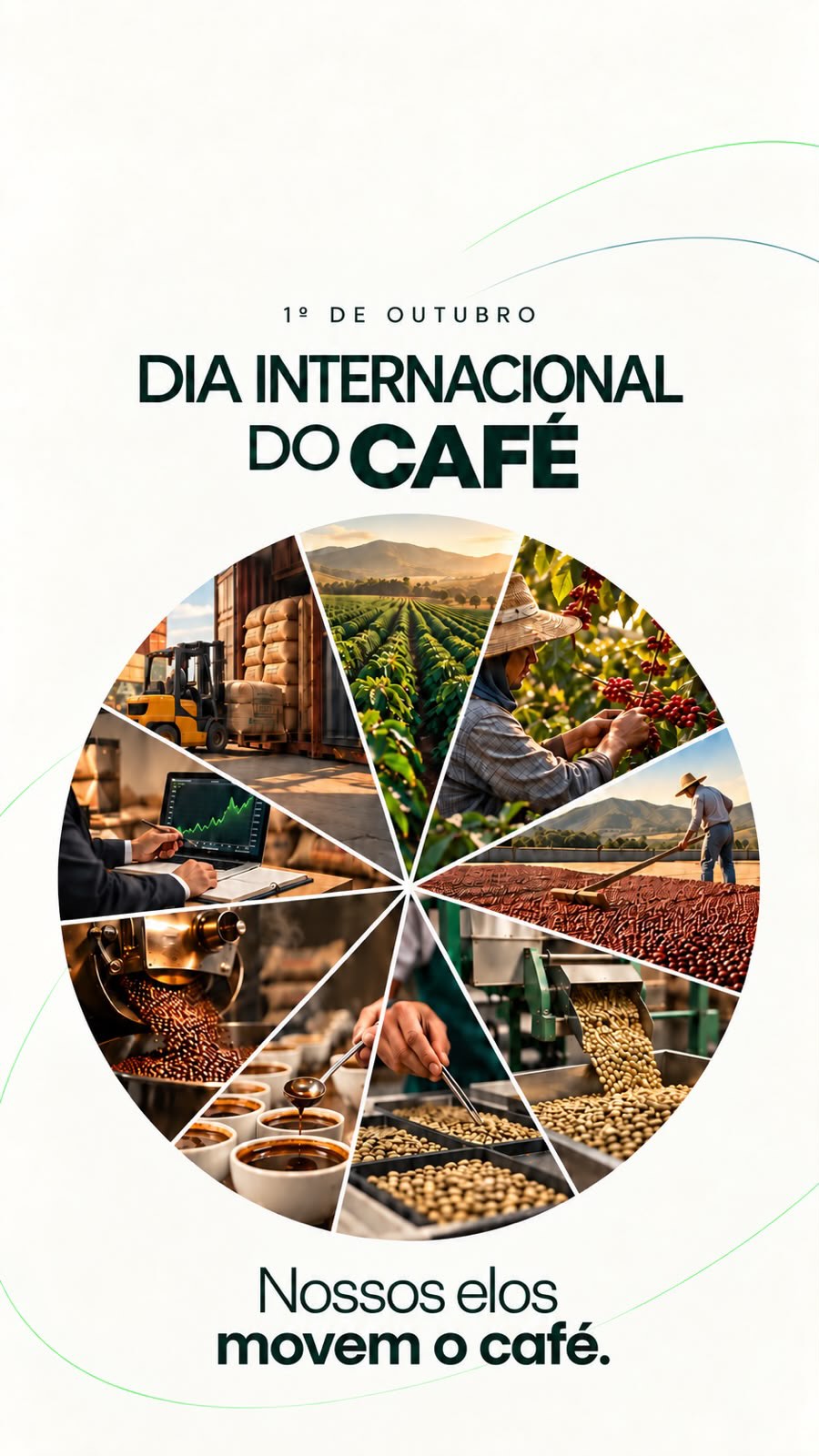 Como uma engrenagem precisa que movimenta uma complexa cadeia de acontecimentos, a jornada do café se inicia no manejo cuidadoso da terra e culmina no aroma do café recém-passado na sua xícara.
Neste dia 1º de outubro, celebramos o Dia Internacional do Café ao lado dos 77 Estados-Membros da Organização Internacional do Café (OIC) e de dezenas de associações cafeeiras ao redor do mundo. Esta data homenageia a diversidade, a qualidade impecável e a paixão ardente que movem todo o setor. É uma oportunidade única para os apreciadores da bebida compartilharem seu amor por esse grão e apoiarem os milhões de cafeicultores cujos meios de subsistência dependem dessa cultura tão aromática e fascinante.
Neste dia especial, prestamos nossa homenagem a todos os nossos colegas e parceiros que dedicam suas mãos, mentes e almas a este universo apaixonante.