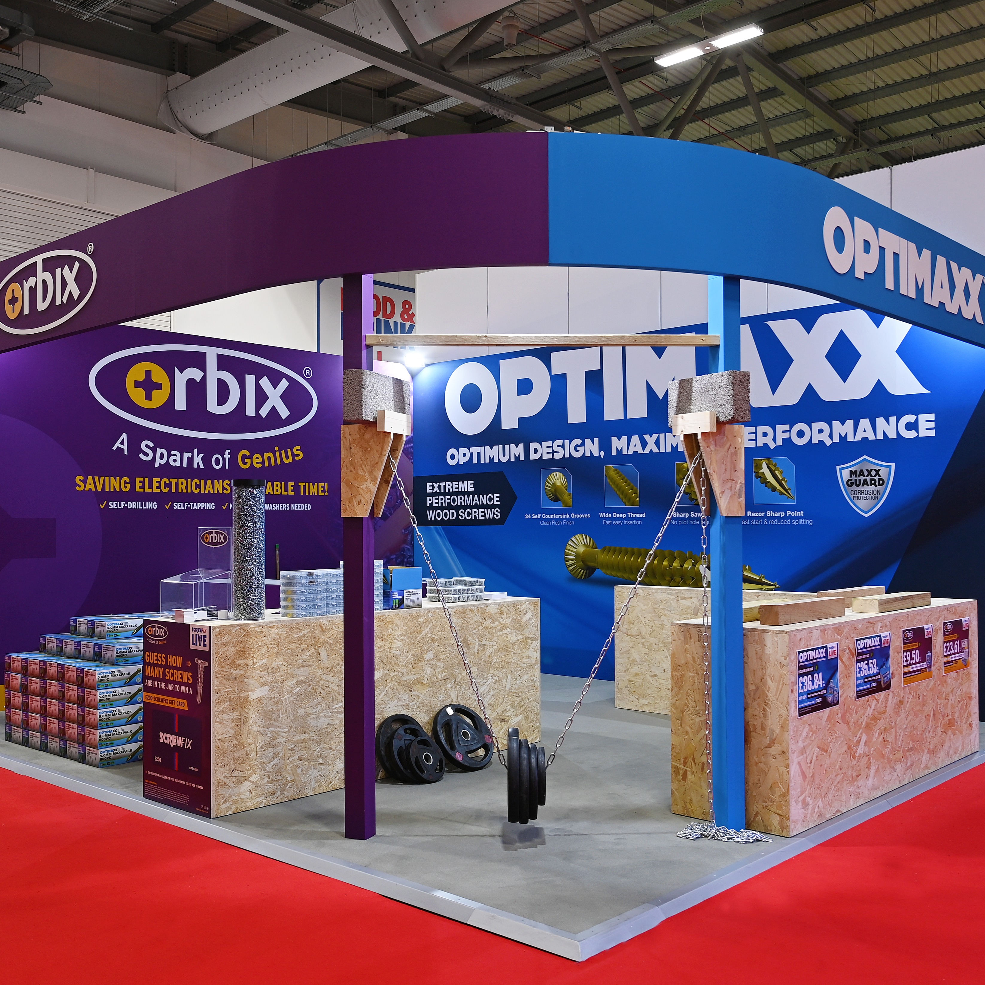 Last week, we were at Screwfix Live, hosted by Farnborough International, building for our lovely neighbours OSC Sales Ltd and their high performance hardware brands OPTIMAXX and Orbix. 🔩
Two of six brands OSC offers, each one deals with various ranges of heavy duty specialist screws and fixings, designed respectively for general use by electricians and tradespeople. 🔨
Visually impactful, the bold copy and vibrant brand colours make the space stand out even against the bright red show carpet, intentionally designed to catch the eye of passing attendees. ✨
If you're looking to stand out on the show floor, showcase your products and highlight the best of what they can do, don't hesitate to get in touch today:
💻 https://www.esm-uk.com/
📧 sales@esm-uk.com
📞 01795 713086
@farnborough_int @orbixuk @optimaxxuk @screwfix_uk
#DIY #trades #tradeshow #fasteners #product #spotlight #design #build #manufacture #events #exhibitions