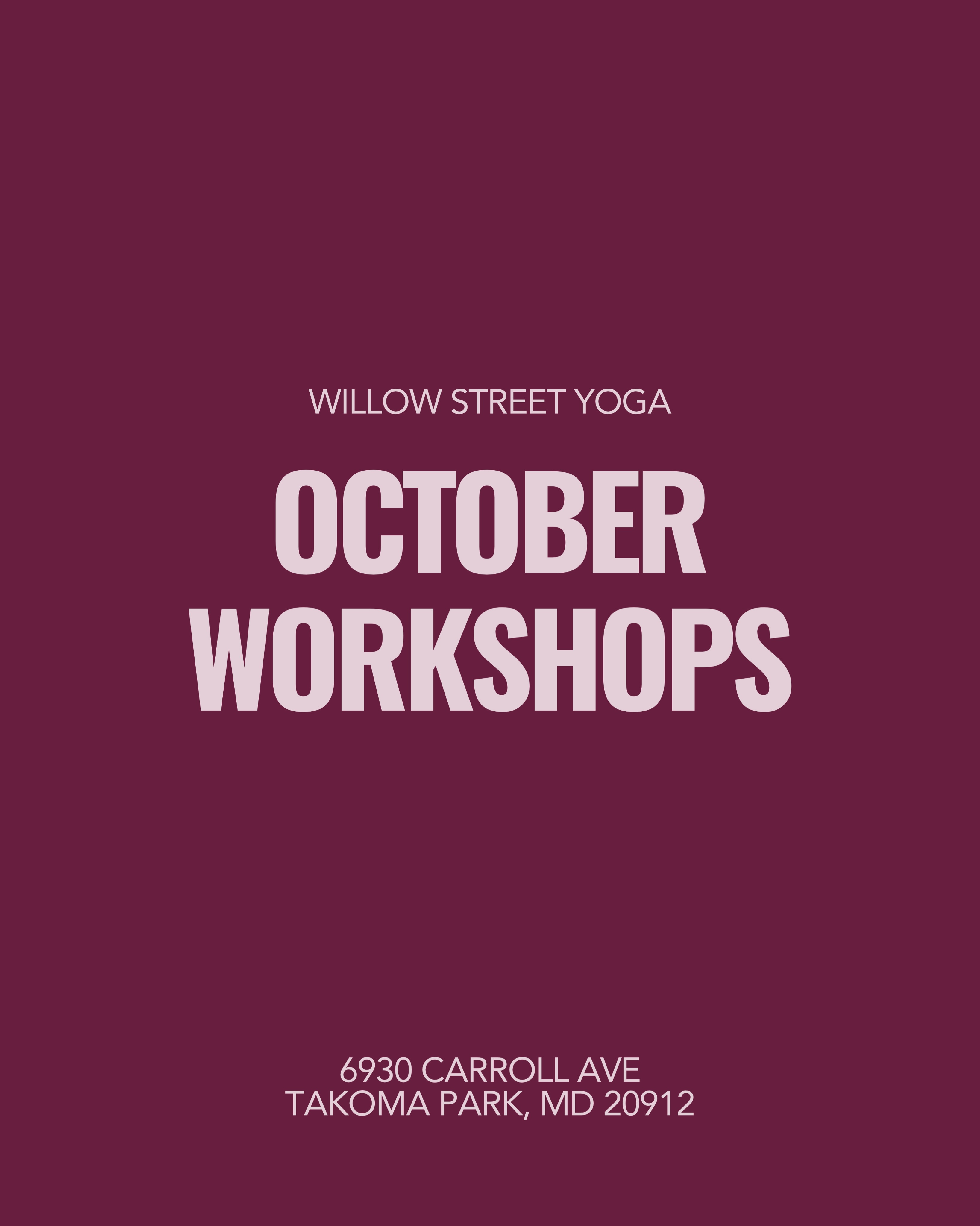👻October Workshops just dropped!