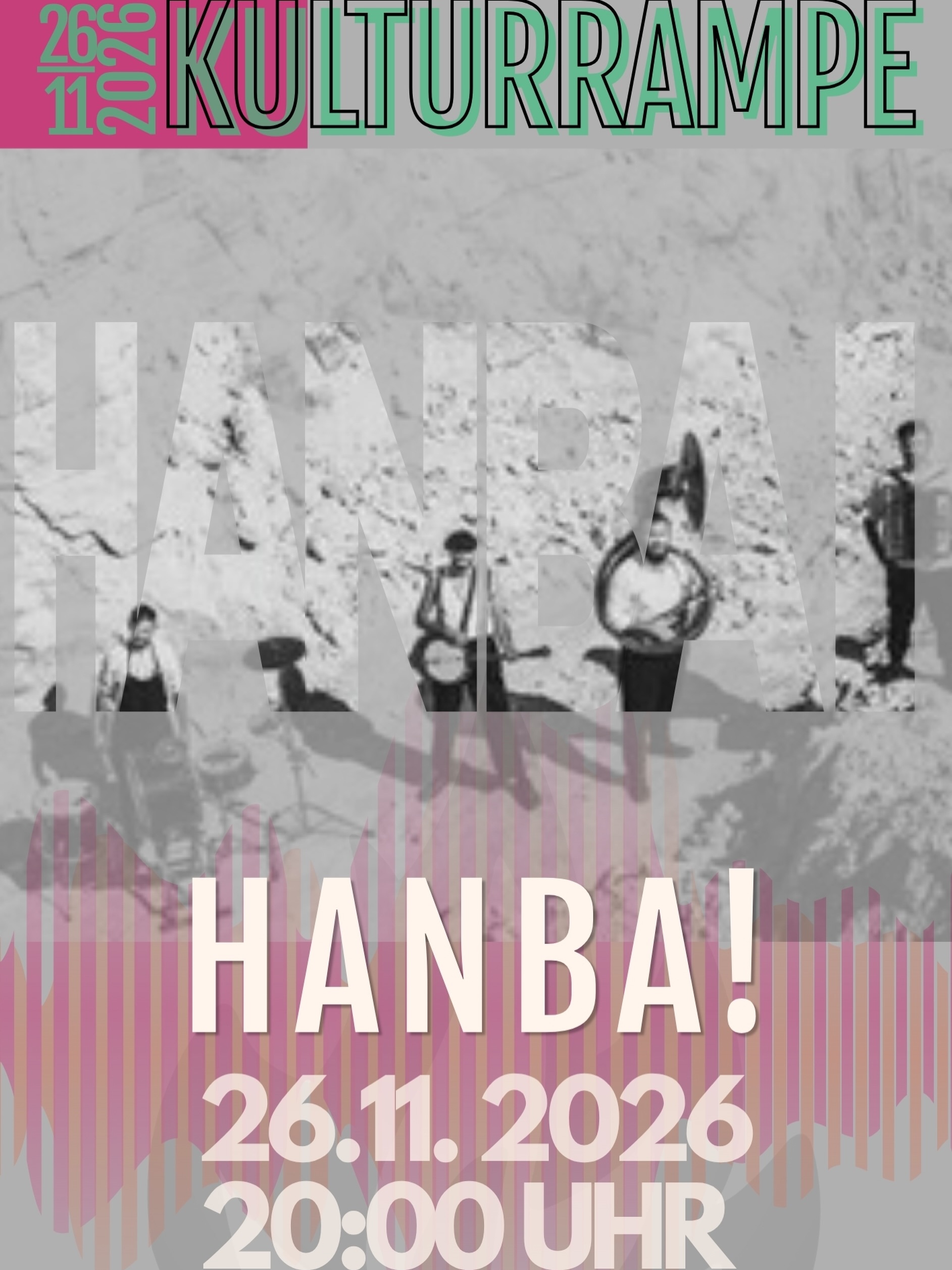 WAS, WENN PUNKROCK SCHON IN DEN 20ERN IN POLEN ERFUNDEN WORDEN WÄRE? 🇵🇱🔥
Am Donnerstag, den 26. November 2026, kommt Hańba! im Rahmen ihrer „Herbstreise ’26“ in die Kulturrampe Krefeld.
Das Krakauer Quartett verbindet polnische Folklore, Poesie und Punk zu einem außergewöhnlichen Sound. Statt E-Gitarren kommen Banjo, Akkordeon, Klarinette, Trommel und Tuba zum Einsatz – dazu Texte aus dem Polen der 1920er und 30er Jahre.
Das Ergebnis: wilder Folk-Punk mit ordentlich Energie, Haltung und einem ganz eigenen historischen Blickwinkel. 🇵🇱💥
📅 Donnerstag | 26.11.2026
📍 Kulturrampe Krefeld
🚪 Einlass: 19:00 Uhr
🎶 Beginn: 20:00 Uhr
Alte Instrumente. Polnische Poesie. Punk im Herzen.
