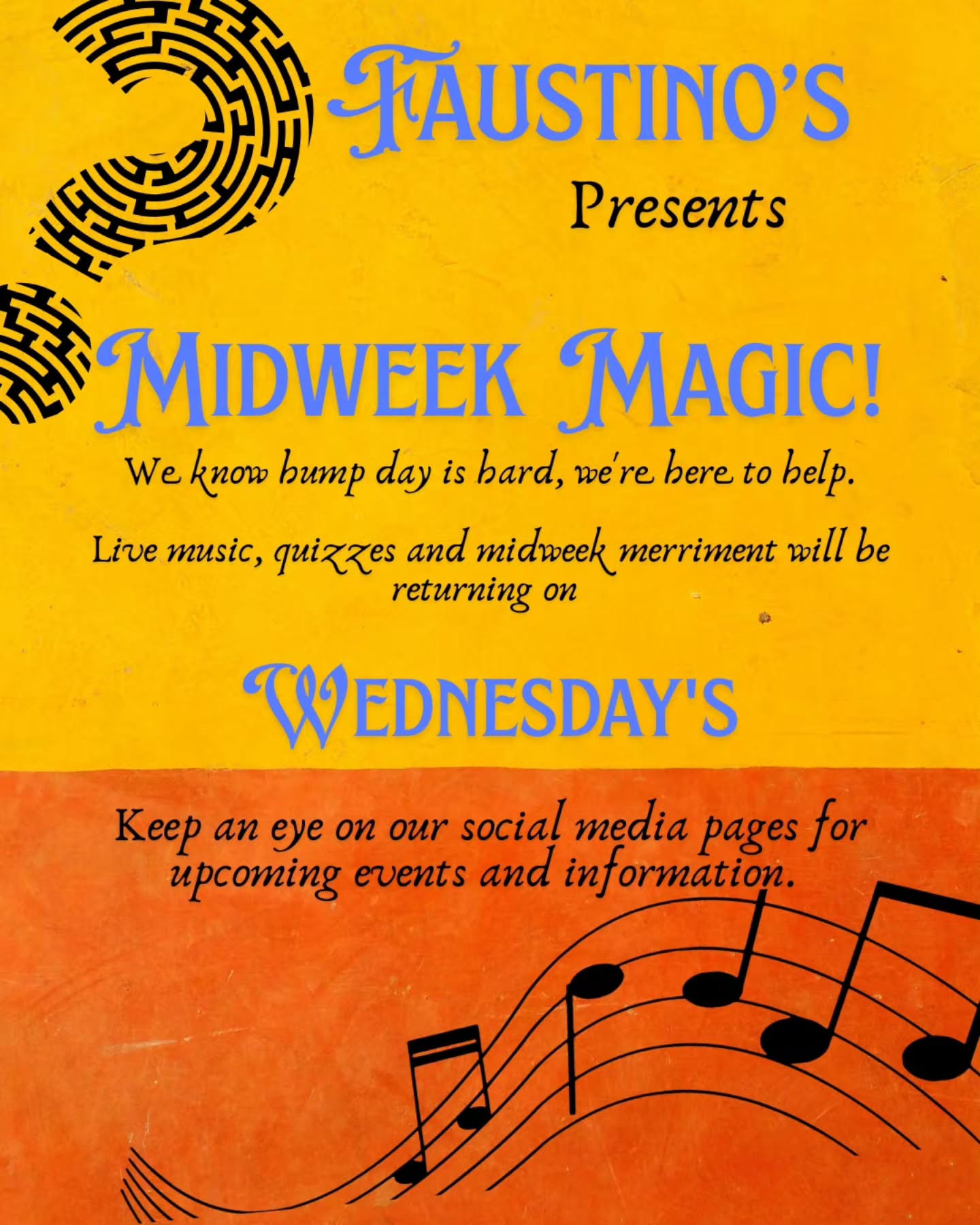 We loved it, you loved it, so we're bringing it back! A mid-week pick-me-up with live music, open mic and quiz night returning to Wednesdays. Keep an eye out for updates and info
