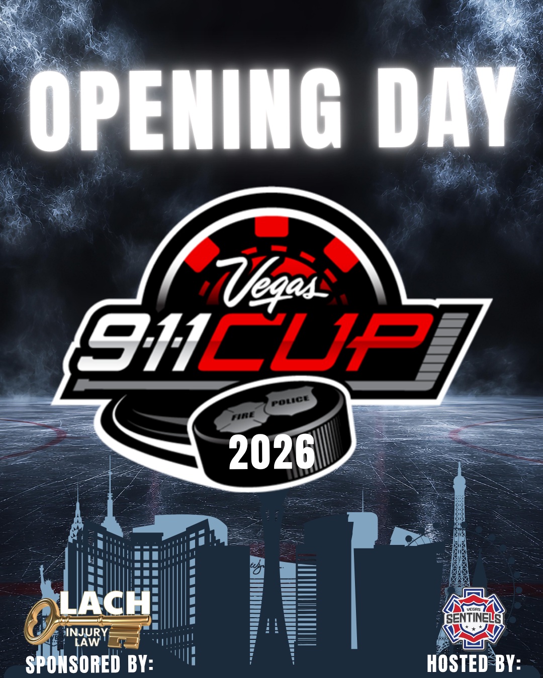 The 16th Annual Vegas 9-1-1 Cup has arrived! We welcome all visiting teams to Vegas and can't wait to get started.
Teams please check in at the Vegas 911 Cup table prior to your games. Drop off any department patch you may have brought along and don't forget to buy a tournament coin. First come, first serve and once they run out, that's it!
Don't forget free pizza and beer in the hospitality room all weekend long and please visit the Mackenzie River Pizza restaurant (@mackriverpizza) upstairs and mention you are there for the tournament; proceeds will help us fund an even bigger and better tourney next year.