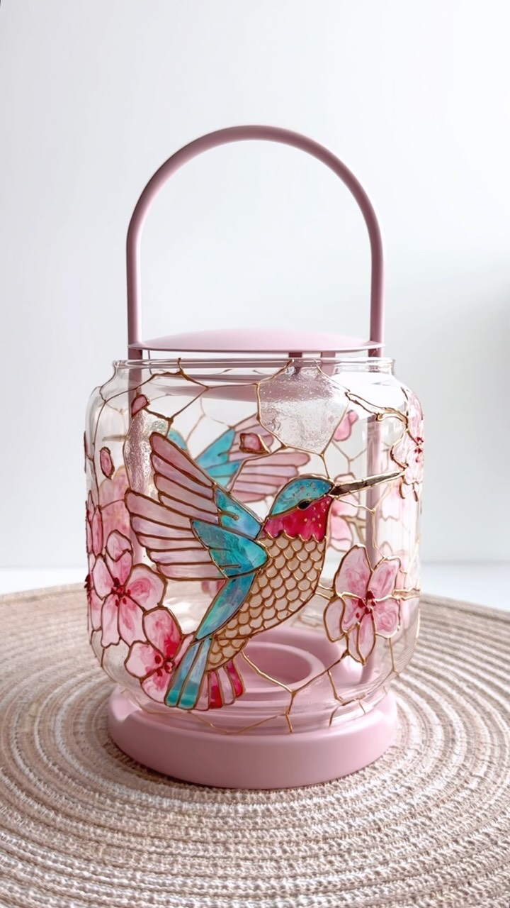 A little garden that glows ✨🌸
Hummingbirds fluttering through soft pink cherry blossoms, with tiny touches of shimmer that catch the light just right. I wanted this lantern to feel delicate, dreamy and a little magical — especially when it lights up.
I think this might be one of my favorite lantern designs yet. 💕
#SeptemberMagic99 #HandPaintedGlass #HummingbirdArt #CherryBlossoms #StainedGlassArt