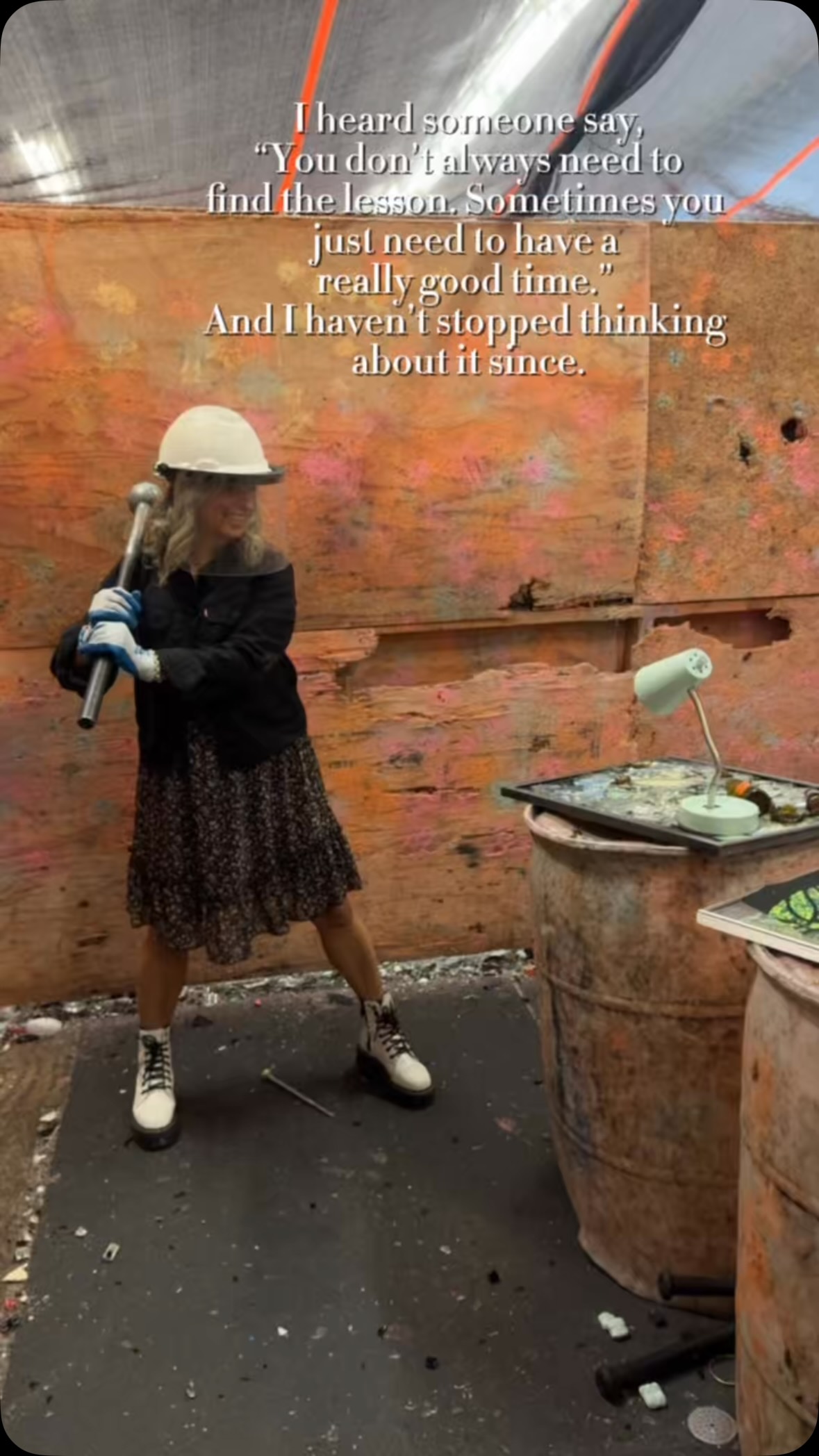 Turns out not every experience needs to build character, teach a lesson, or become part of my testimony. 😂
Sometimes you just need to put on the safety gear, grab a sledgehammer, and have an unreasonable amount of fun breaking stuff.
No breakthrough. No deep revelation. Just me, minding my business and choosing JOY. 😂🔨
10/10. Would recommend.
#ChooseJoy #HaveFun #LifeIsGood #Joy #MakingMemories LiveALittle GoodTimes EnjoyLife