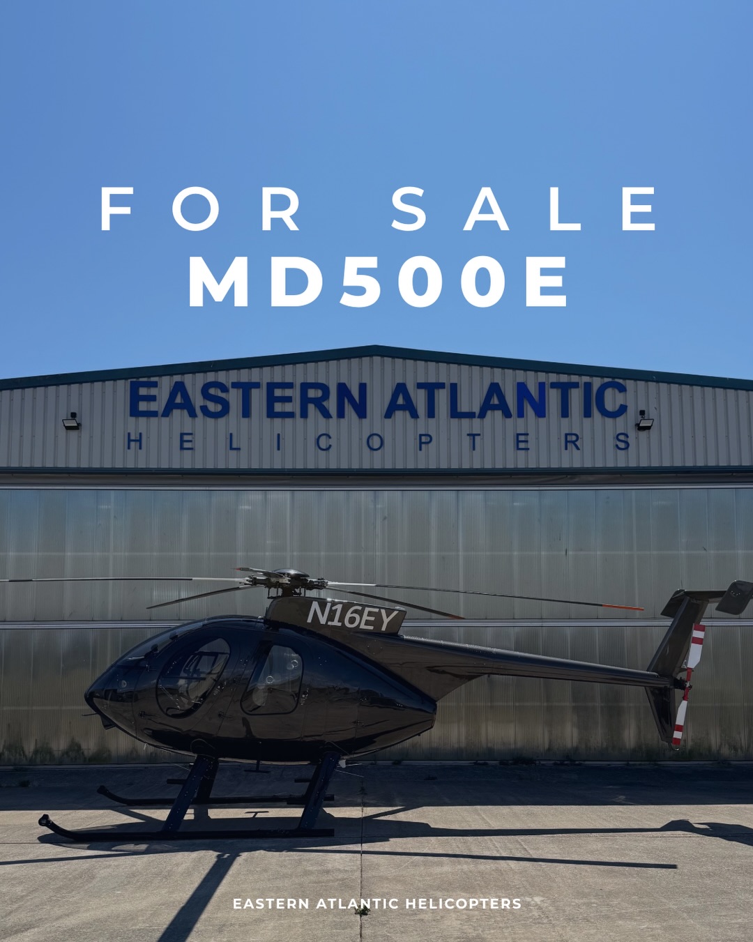 FOR SALE | MD500E N16EY🚁
This beautifully presented 1991 MD500E is finished in a slick gunmetal grey with a leather and Alcantara interior, air conditioning and 19 & 21 USG auxiliary fuel tanks.
N16EY is an exceptionally smart example of a VIP 500 with excellent component times remaining.
Currently located in the UK and exclusively available for sale through Eastern Atlantic Helicopters.
Swipe for the details →
For the full specification, component status, pricing or to arrange a viewing get in touch:
📞 +44 1273 463336
📧 sales@easternatlantic.co.uk
#MD500 #MDHelicopters #helicopterforsale #privateaviation #aviation