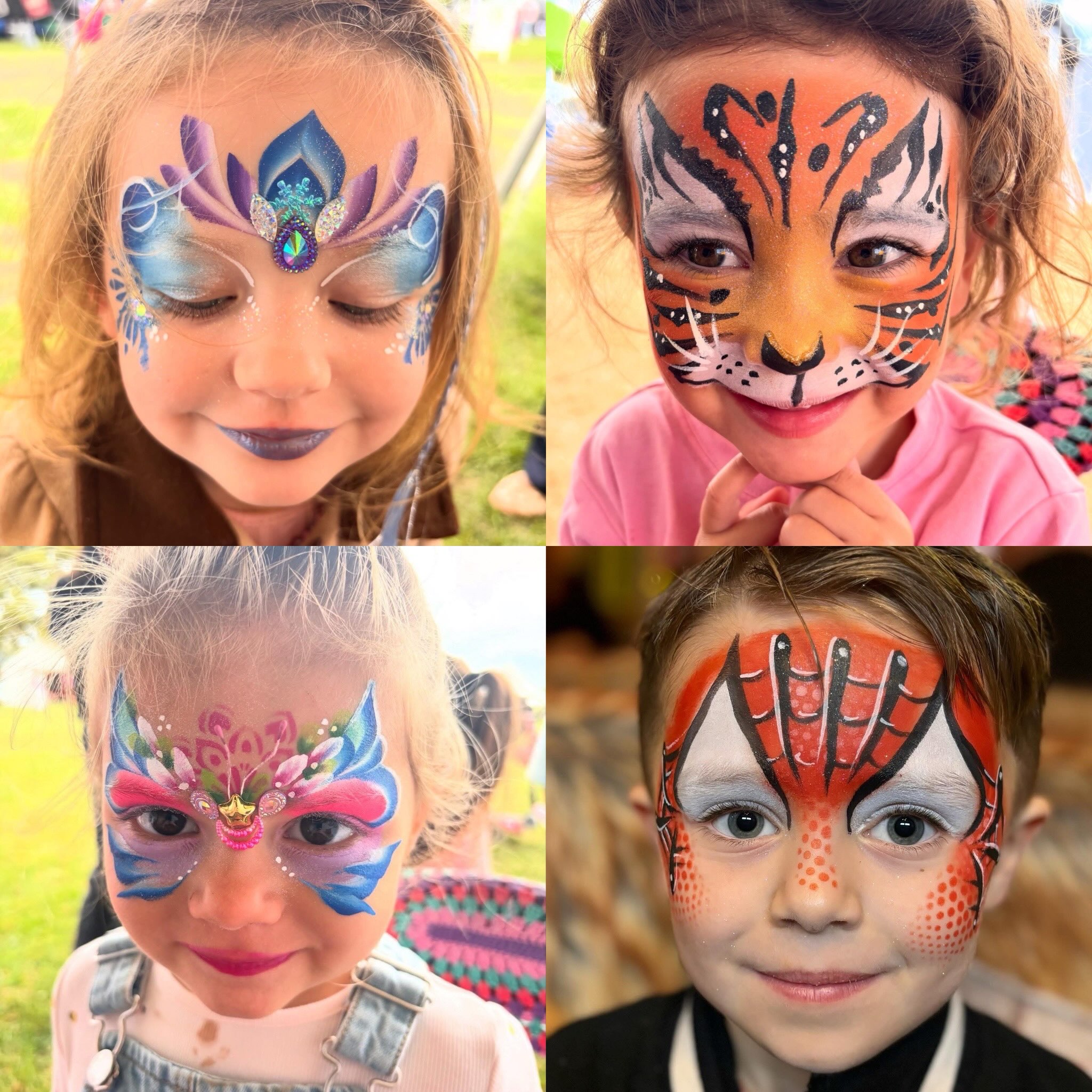 These are the four designs we’ll be learning on my Beginner Face Painting Workshop 🎨
Each design will be broken down into simple techniques that you can use to create lots of other designs too.
All materials are included, plus your own face painting kit to take home and recreate what you’ve learnt at home.
🎟️ Tickets available here:https://www.tickettailor.com/events/pixiepaint/2424388