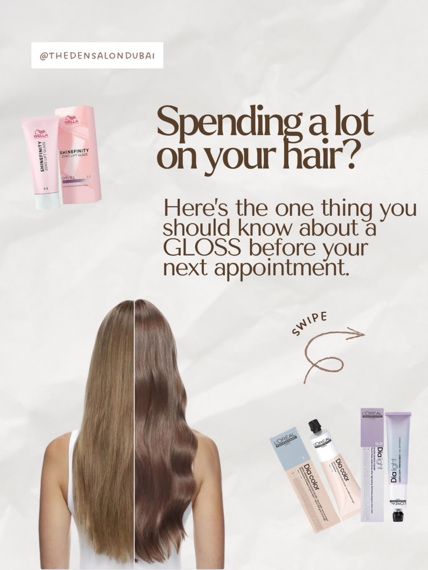 Thinking about getting a gloss? 👀
Before you book, here’s what your stylist wants you to know.
A gloss can refresh your colour, bring back shine, soften unwanted tones and give your hair that freshly-done feeling—without necessarily changing your colour completely.
Swipe through to see why it might be the refresh your hair needs. ✨