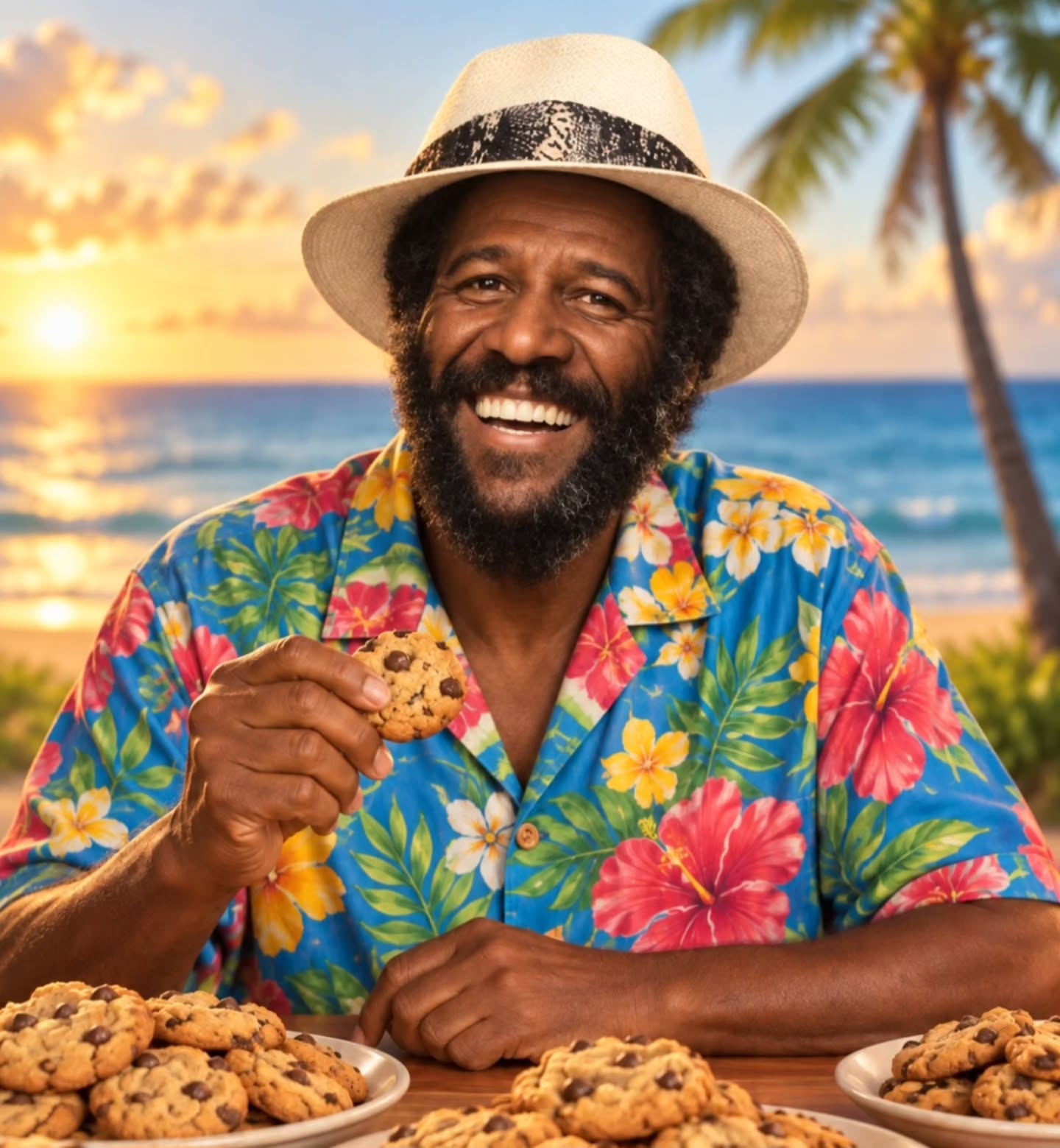 🍪 OSH Icons: Wally “Famous” Amos
Before celebrity chefs became a thing, Wally Amos made a Panama hat, a big smile and chocolate chip cookies famous around the world.
After moving to Hawaiʻi in 1977, he became part of our local community—continuing to bake, inspire entrepreneurs and promote childhood literacy.
More than the cookie guy, Wally Amos was a true Hawaiʻi food icon. Who remembers seeing him around town? 🤙🏽
AI-generated image inspired by Wally Amos and his Hawaiʻi years.
