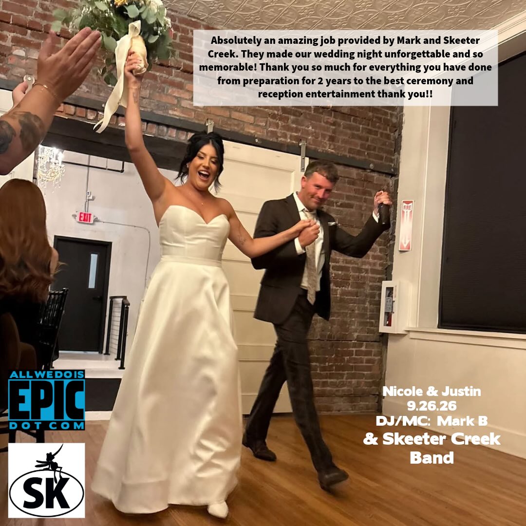Thank you Nicole & Justin, @skeetercreekny and DJ Mark were honored to celebrate with you! ##skeetercreekny #allwedoisepic