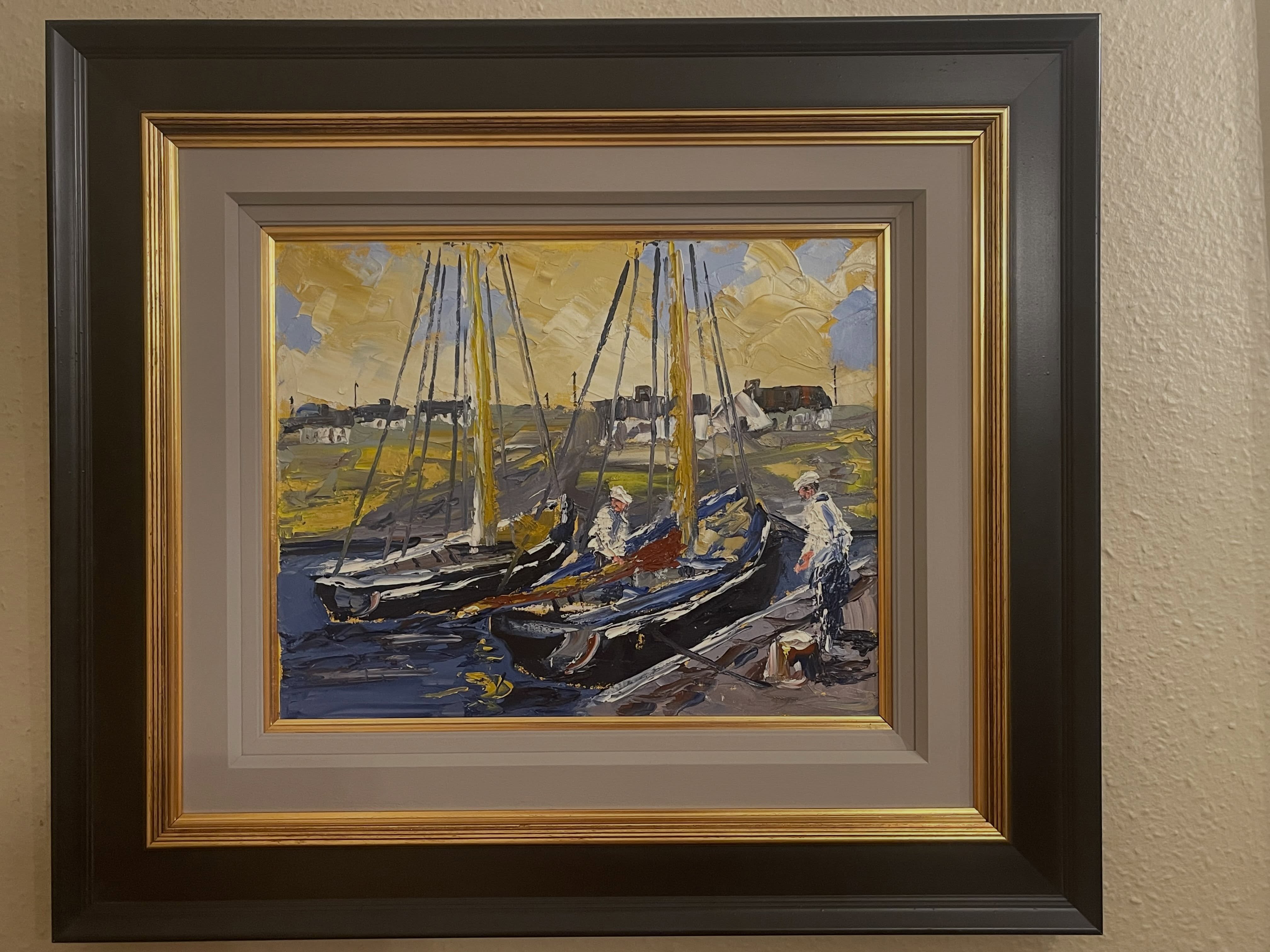“Galway Hookers, Carraroe. Co. Galway “. Oils. 16/20ins.€2k. 087 2561178