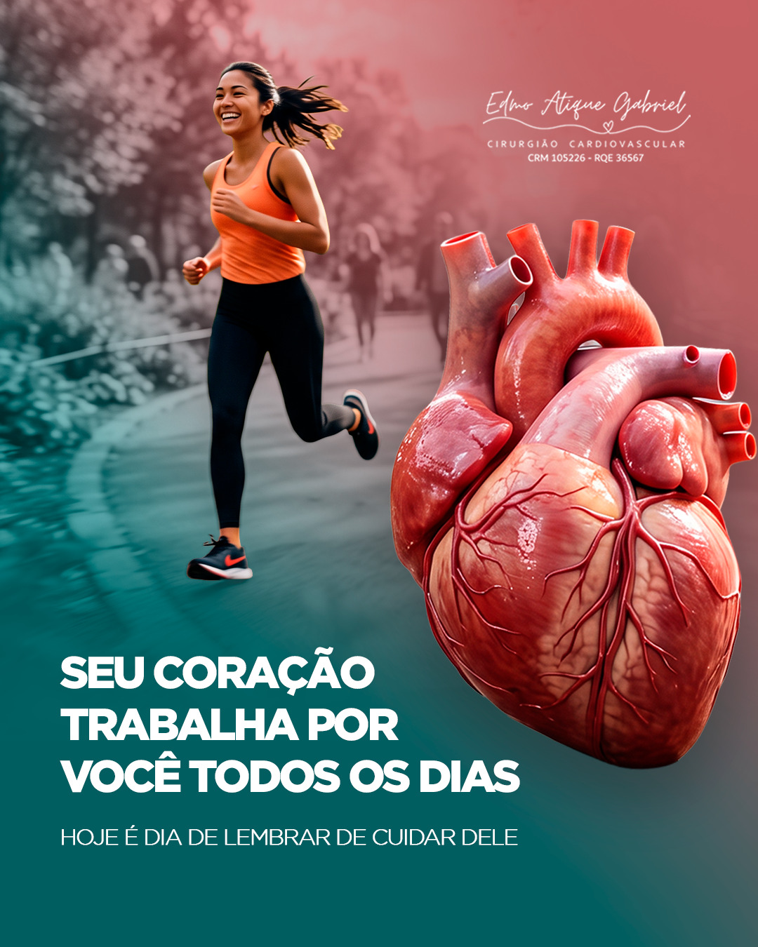 Seu coração não tira férias. Não descansa dos seus hábitos. Não espera você ter tempo para começar a ser cuidado.
Neste 29 de setembro, Dia Mundial do Coração, o convite é para olhar para a saúde cardiovascular com mais atenção.
Muitos dos principais fatores de risco para doenças do coração podem ser prevenidos ou controlados: pressão alta, colesterol elevado, diabetes, tabagismo, sedentarismo, excesso de peso e estresse.
E prevenção não precisa começar com grandes mudanças.
Começa com uma escolha:
Uma caminhada.
Uma alimentação melhor.
Um exame.
Uma consulta.
Um hábito que você decide mudar.
Cuidar do coração é cuidar dos anos que ainda queremos viver, e, principalmente, da qualidade desses anos.
❤️ Neste Dia Mundial do Coração, não espere o seu coração pedir socorro para começar a ouvi-lo.
#DiaMundialDoCoração #29DeSetembro #SaúdeDoCoração #Cardiologia #SaúdeCardiovascular #Prevenção #CoraçãoSaudável #Longevidade #QualidadeDeVida #VidaSaudável #CheckUpCardiológico #CuideDoSeuCoração #BemEstar