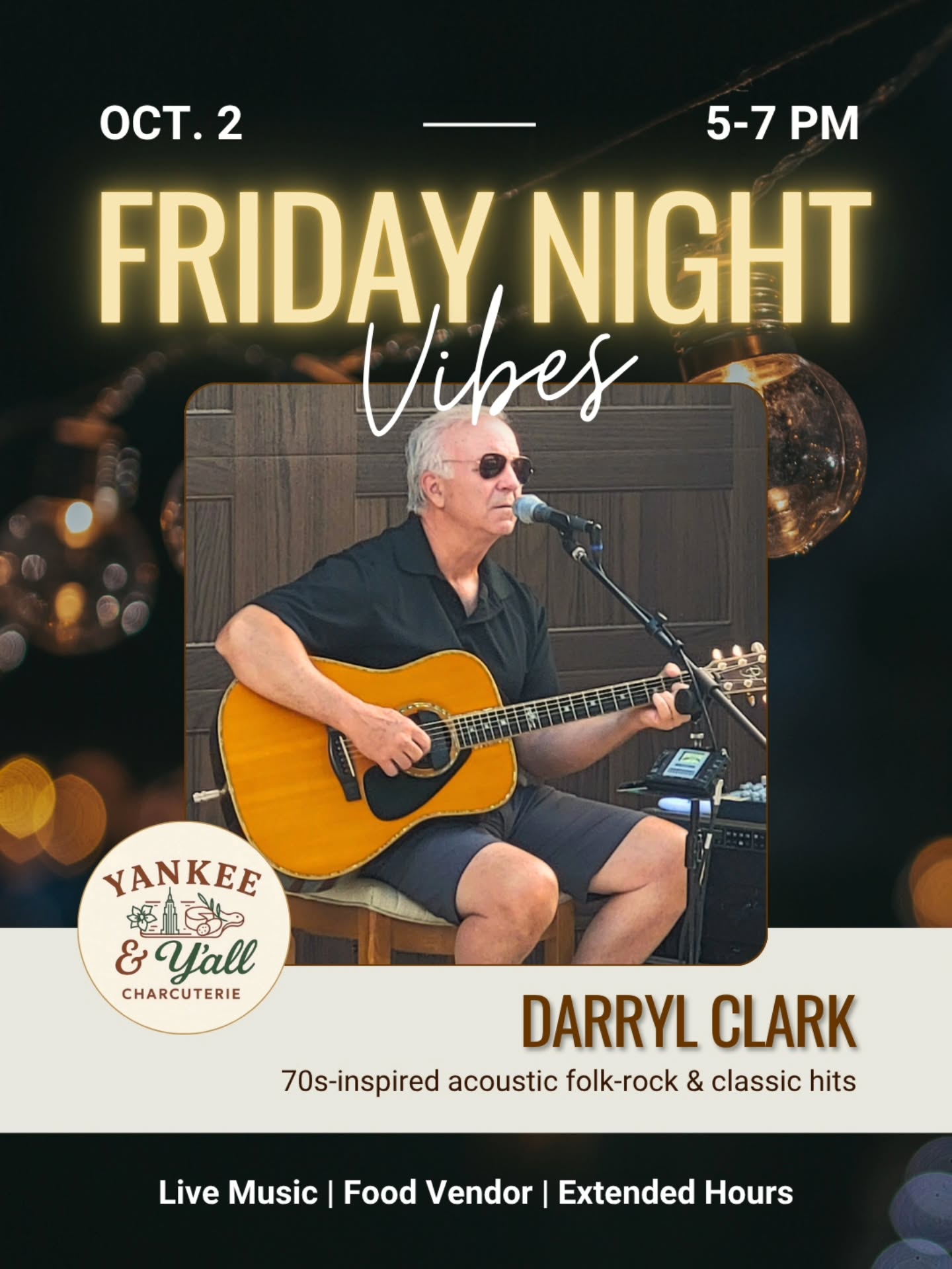Another amazing weekend line-up in store for you! 🍁🍷
Our Friday Night Vibes feaures the talented Darryl Clark and delicious eats from Yankee and Y'all Charcuterie from 5-7pm.
On Saturday, the great Evan Blackerby joins us for Music in the Vineyard from 2-4pm.
Then as a special treat, we have a Fall Mimosa Sunday all day on October 4. 🥂🍂🧡
See you then!
@yankeeyallcharcuterie2025
@evanblackerby
#fallvibes #weekendplans #ncwine