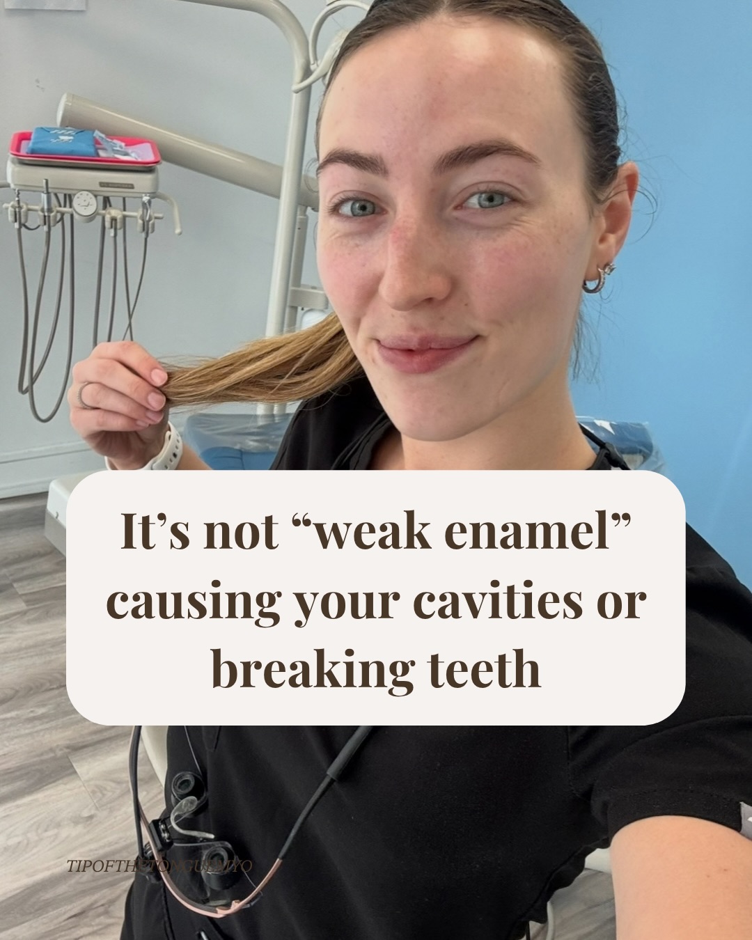 The only way you can convince me it’s weak enamel is if you’re a nasal breather with proper oral function & your gut health is in check. 🫡
Now I don’t get to explore much about your gut health when I see you, but I can spot a mouth breather from a mile away - whether you know it’s happening or not 🫣
Mainly bc this happened to me 🙋🏼♀️
I had no idea how I was breathing until it was abruptly brought to my attention, then it was so in my face & apparent that my whole health was being impacted negatively.
But I never would have known because I was so used to that being my normal.
A harder life for no reason.
This example is just one teeny tiny piece of my airway story, but it’s a red flag most people wouldn’t think twice about.
We dismiss things on genetics.
But what if there was more to it?
What if this was merely a symptom of a larger heath complication going on?
That’s why I immediately started bettering my health by working with a myofunctional therapist & planned my tongue tie release.
I worked with manual therapists that released compensating muscles so we could retrain my body to function the right way.
I saw a naturopath to make sure my nutrients and minerals were optimized.
I worked on nervous system regulation to ease a system that was in overdrive my whole life.
Now the things that used to be my normal have completely shifted. My body is working to its best ability, a well oiled machine that has gotten the support it longed 20+ years for.
It’s never too late to start your airway journey - but what if we got our hands on these providers 20 years ago?! 🥹