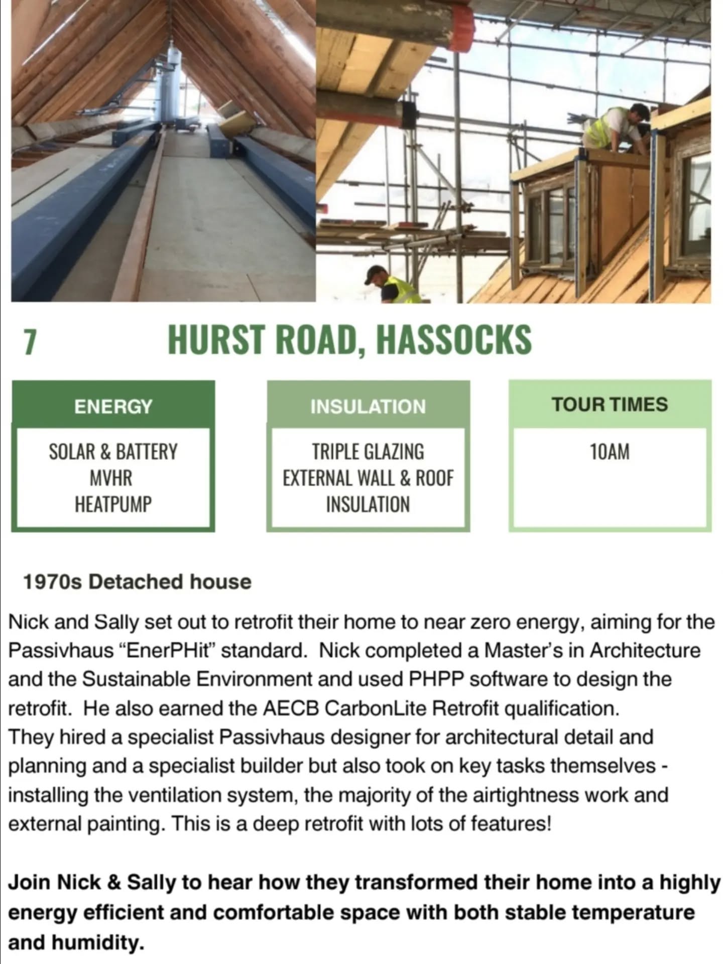 If you struggled with an overheated house this summer, come and visit houses no. 5 & 7 on our eco open houses trail. Both houses have used an eco approach to making their houses comfortable all year round.
Book here to visit and chat more about the changes made: https://www.eventbrite.com/cc/eco-open-houses-4854105/