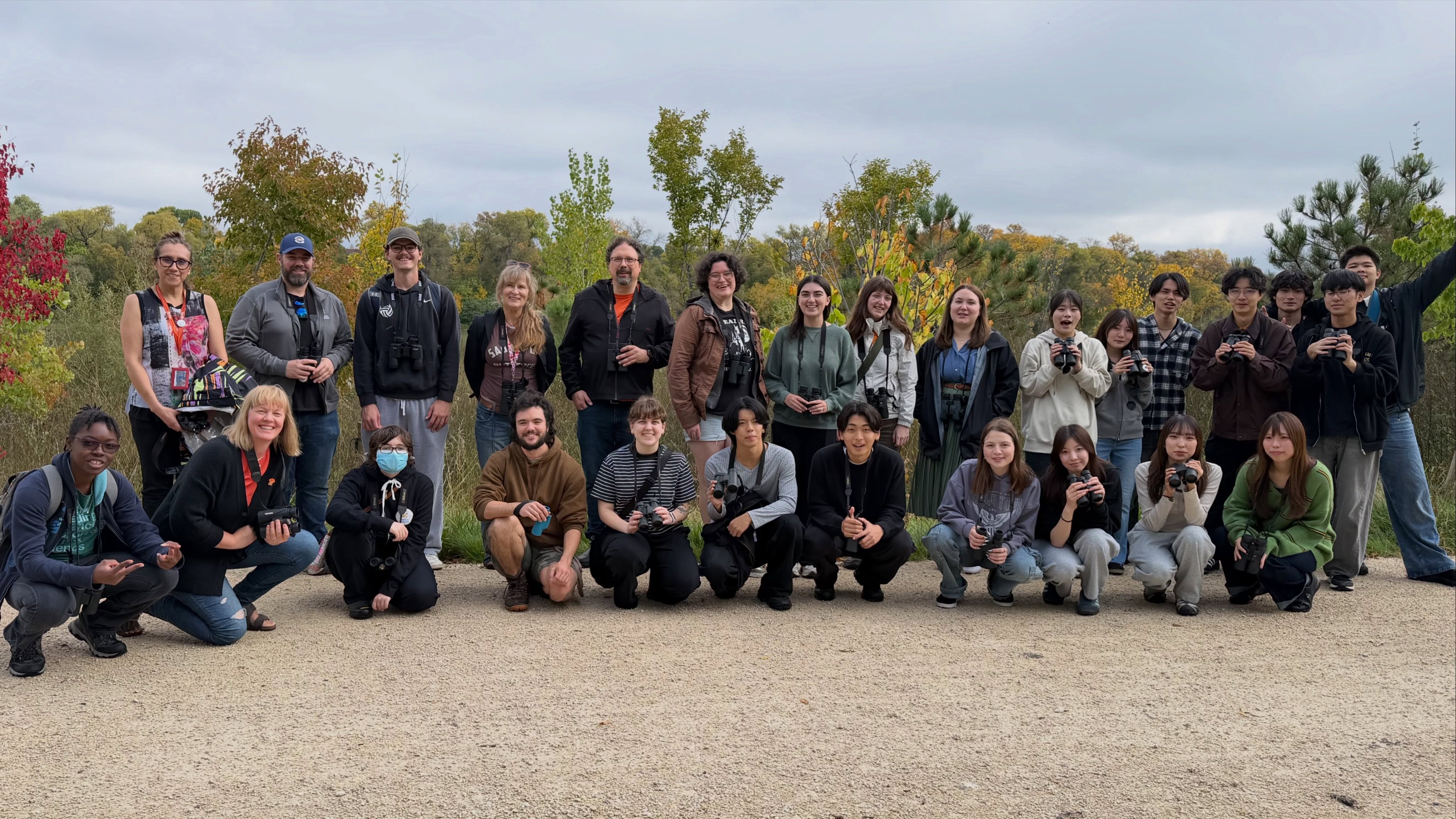 September is a great time of year for birding. With Fall migration in full swing we saw quite a few species including a few we haven’t seen since they passed through campus in the Spring including a Palm Warbler and a group of Dark-eyed Juncos.
Chi Miigwech to everyone that joined the walk today. Special shout out to the ELV students from Japan that joined us.
Our next walk is on October 6.
Birds we saw on our walk:
Canada Goose
Mallard
Ring-billed Gull
American Herring Gull
Turkey Vulture
Downy Woodpecker
Hairy Woodpecker
Northern Flicker
Blue Jay
Black-billed Magpie
American Crow
Black-capped Chickadee
White-breasted Nuthatch
Eastern Bluebird
American Robin
House Finch
Chipping Sparrow
American Tree Sparrow
Harris’s Sparrow
Palm Warbler
Slide 1: Group photo
Slide 2: American Herring Gull
Slide 3: Eastern Bluebird
Slide 4: American Robin and Northern Flicker
Slide 5: American Herring Gull
#indigenousbirders #birdjoy #birdjoyisresistance #umindigenous
