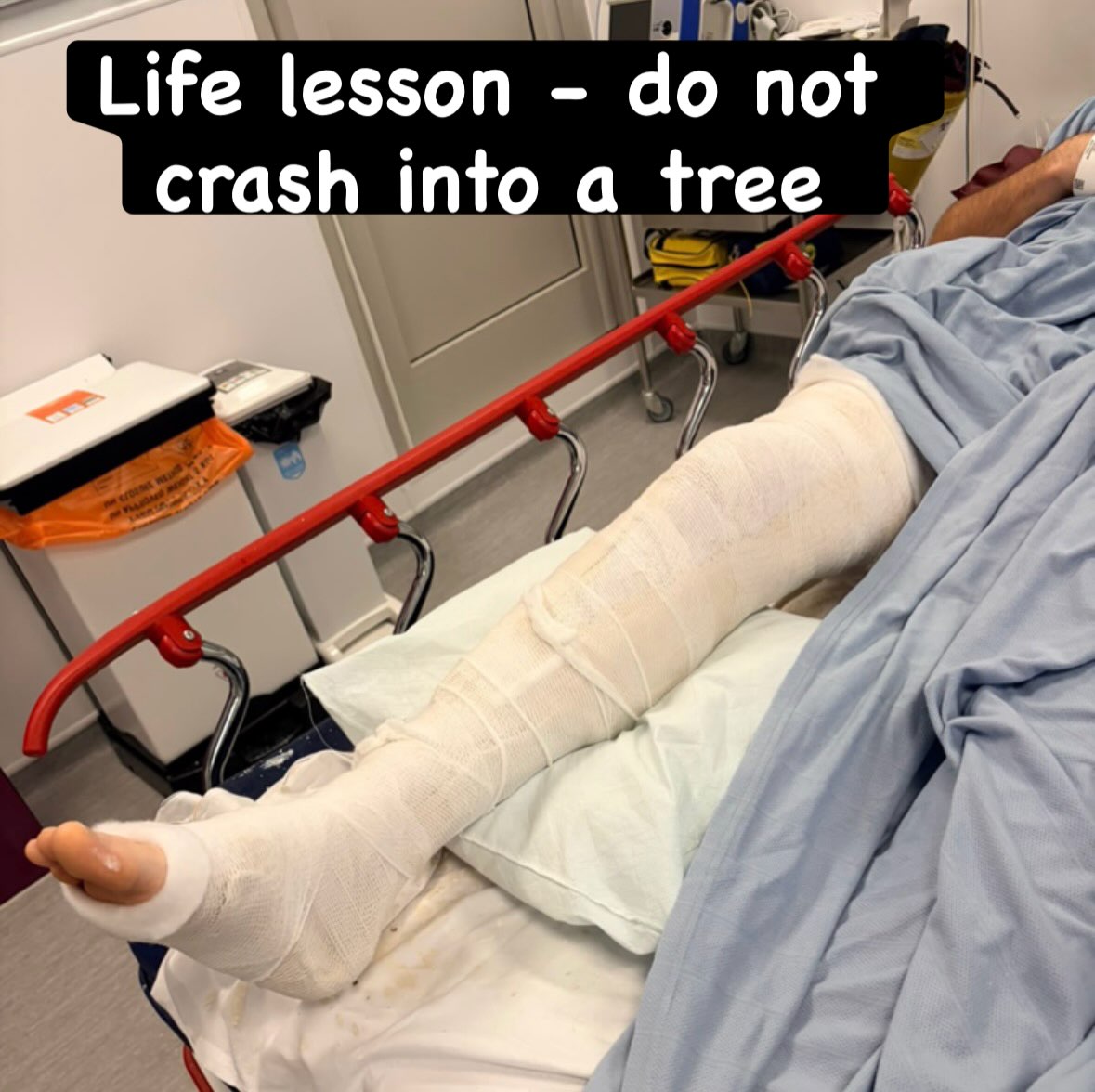 Had a huge accident yesterday and had to be cutout of my transit custom van. Avoided a deer and somehow ended up hitting a tree. Van completely crushed on drivers side and trapped my right leg. Van was cut open like a tin can by fire brigade. Air ambulance and fire brigade looked after me and got me out. If my van didnt have all the modern safety features i would be dead. Right leg is fractured into many parts and fixed in cast awaiting surgery once swelling goes down. Time to get off the solar coaster and think about the future as the recovery is not going to be quick from this one